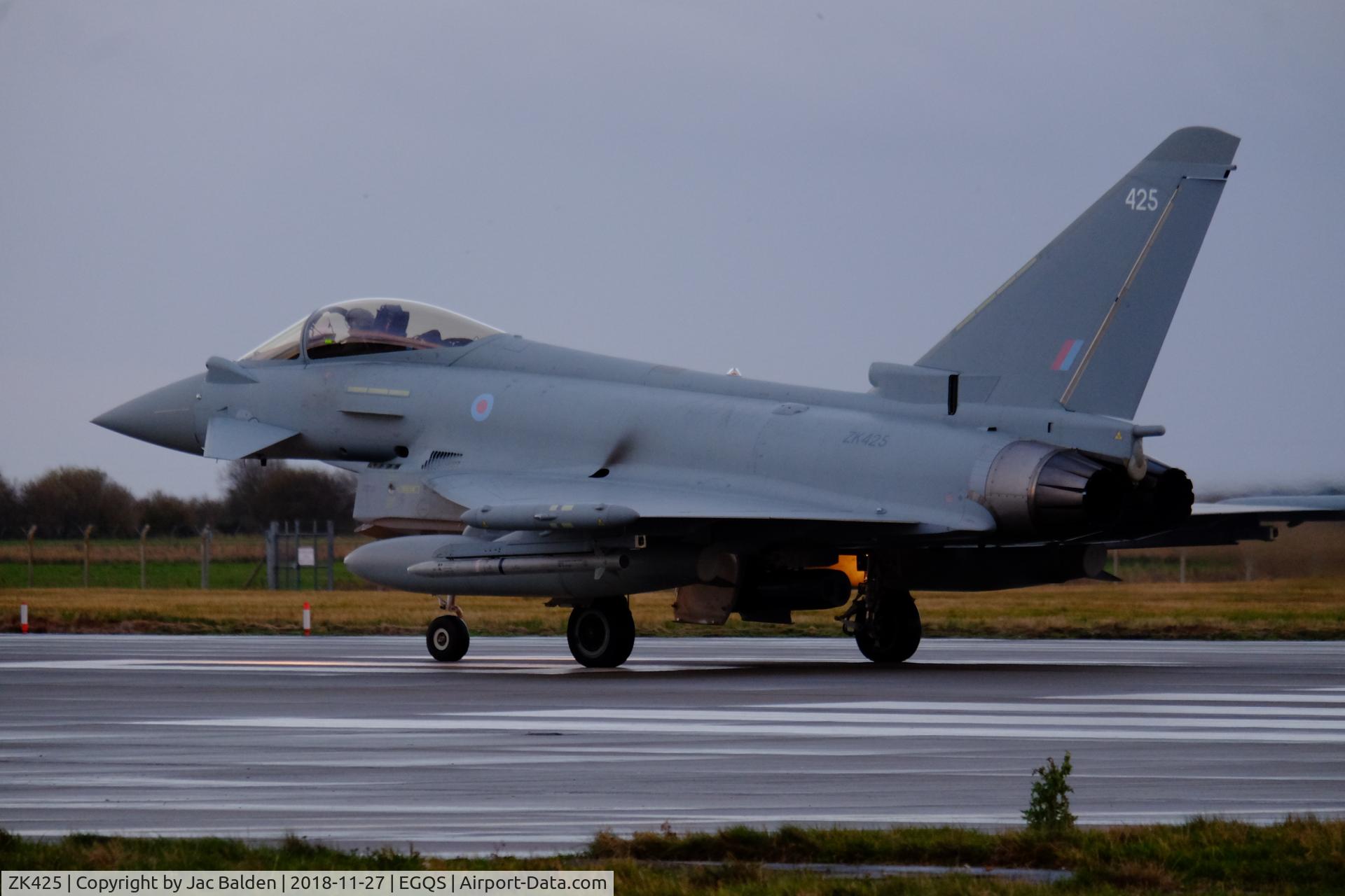 ZK425, 2018 Eurofighter EF-2000 Typhoon FGR.4 C/N BS141, ZK425 at RAF Lossiemouth on 27/11/18