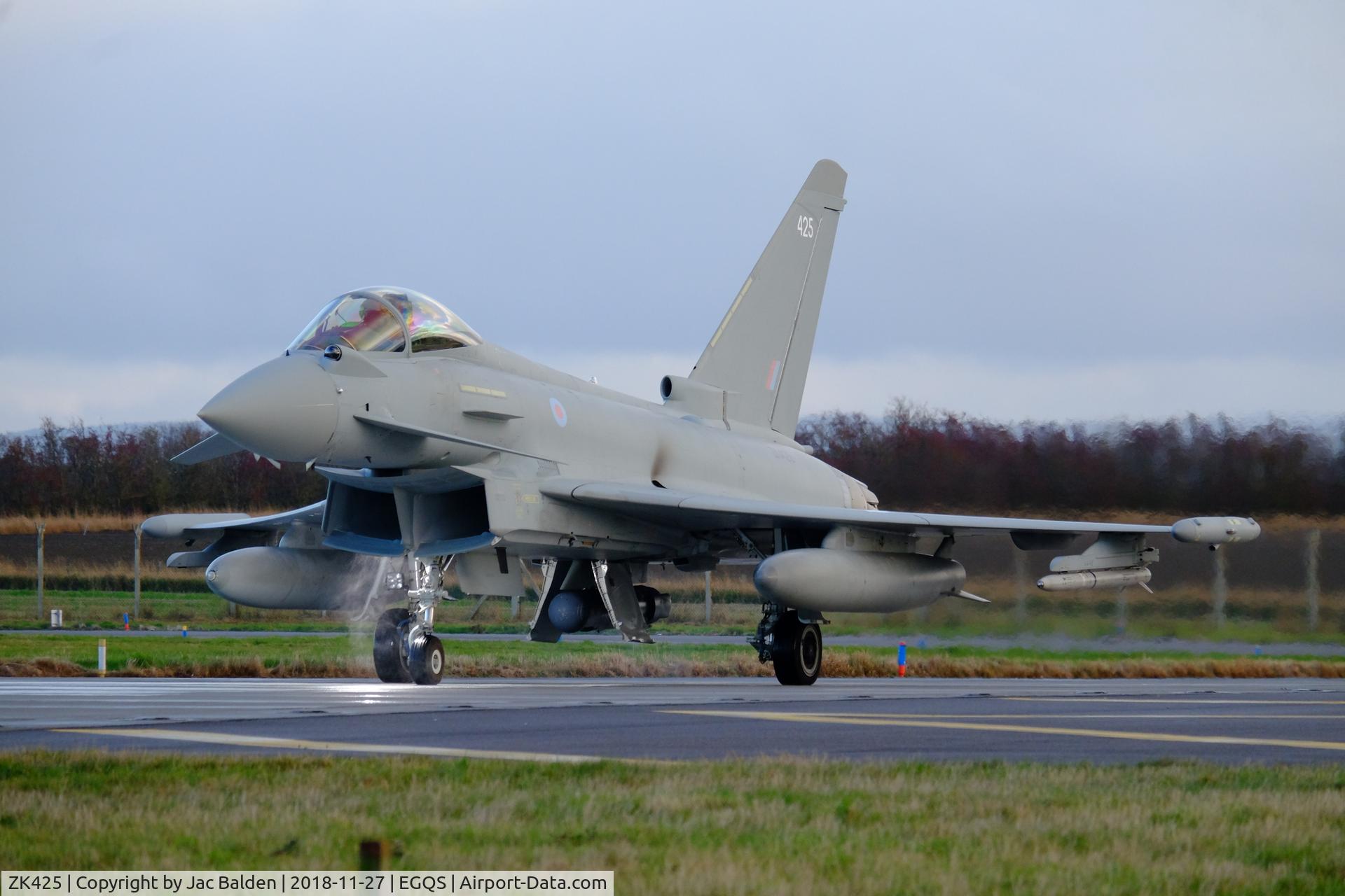 ZK425, 2018 Eurofighter EF-2000 Typhoon FGR.4 C/N BS141, ZK425 at RAF Lossiemouth 27/11/18 with a spot of rain on the lens!