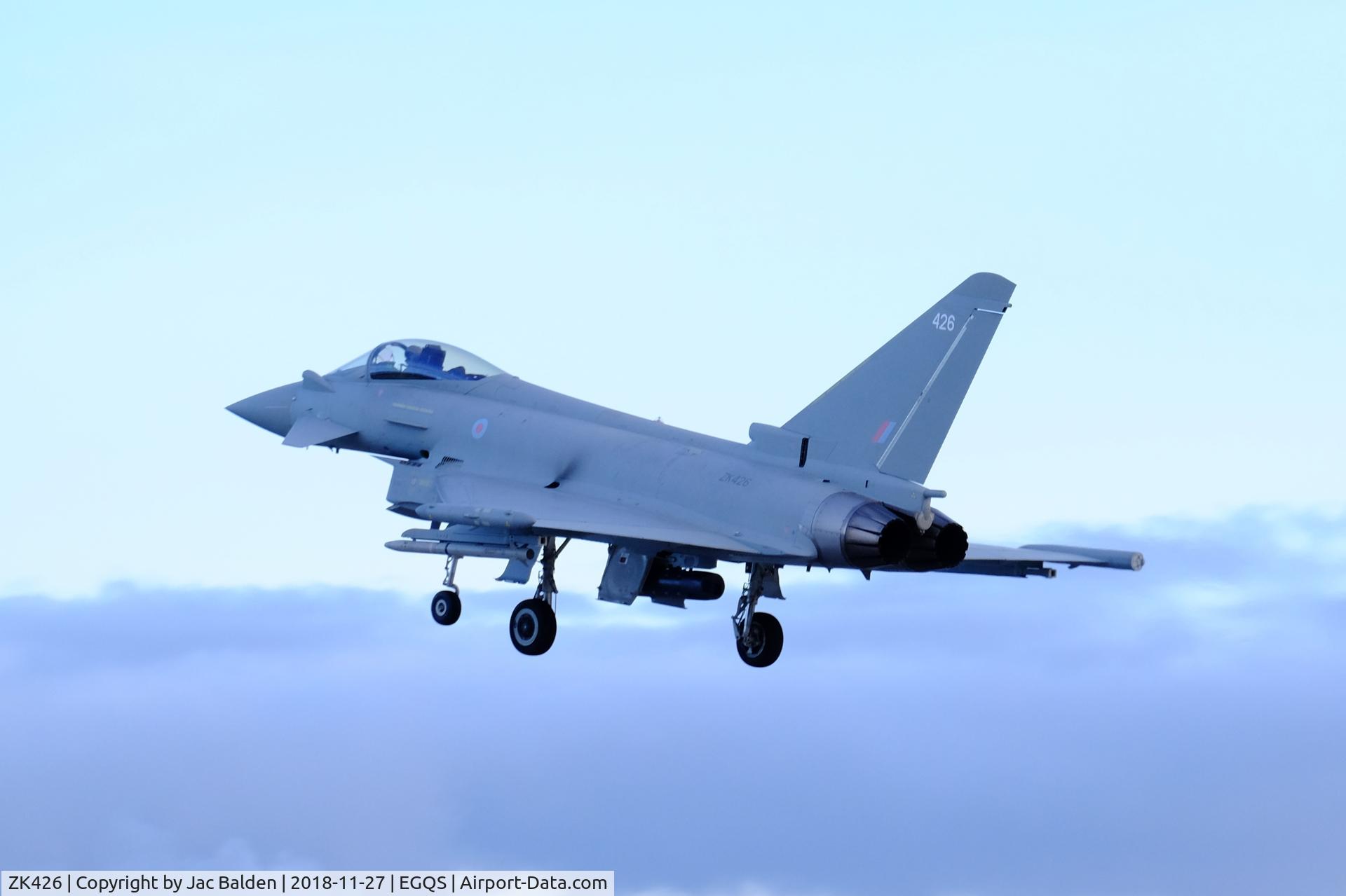ZK426, 2018 Eurofighter EF-2000 Typhoon FGR.4 C/N BS142, ZK426 returning to RAF Lossiemouth 27/11/18