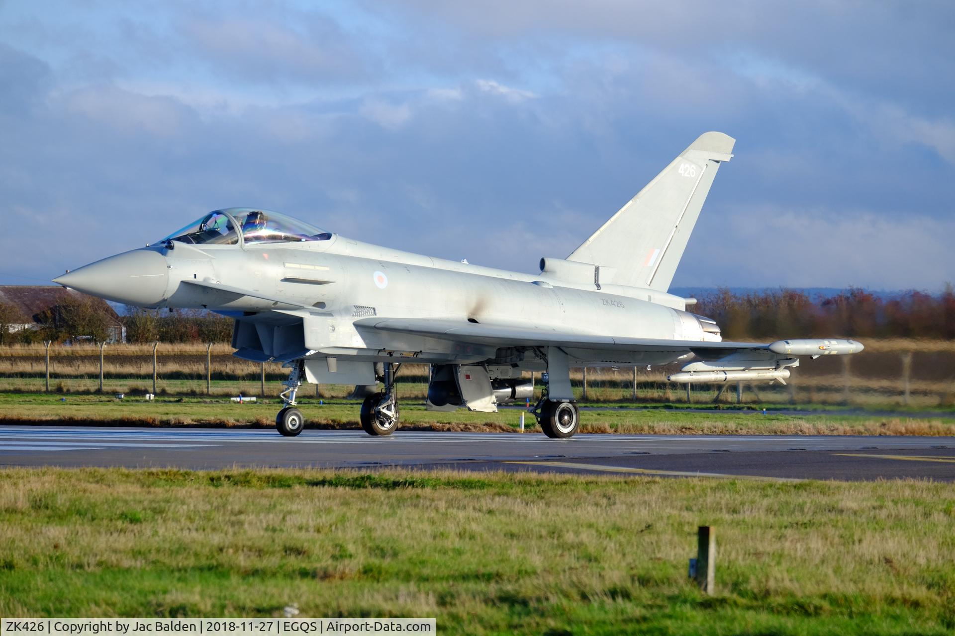 ZK426, 2018 Eurofighter EF-2000 Typhoon FGR.4 C/N BS142, ZK426 preparing to take off at RAF Lossiemouth 27/11/18