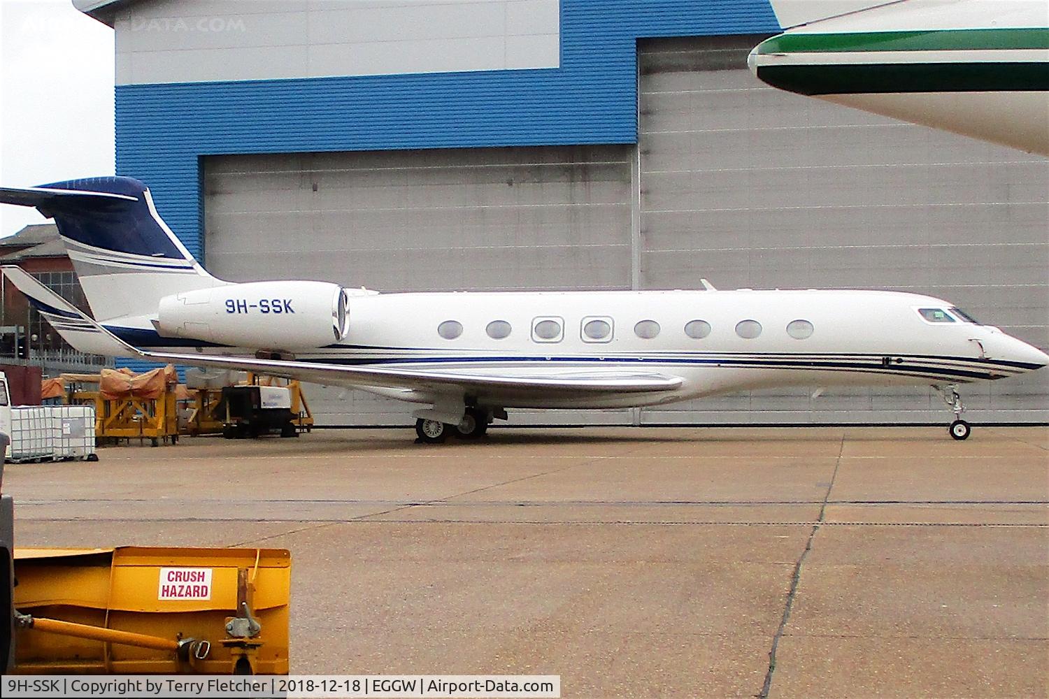 9H-SSK, 2015 Gulfstream Aerospace G650 (G-VI) C/N 6195, at Luton