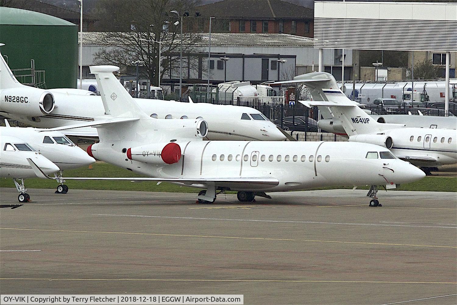 OY-VIK, 2010 Dassault Falcon 7X C/N 85, at Luton