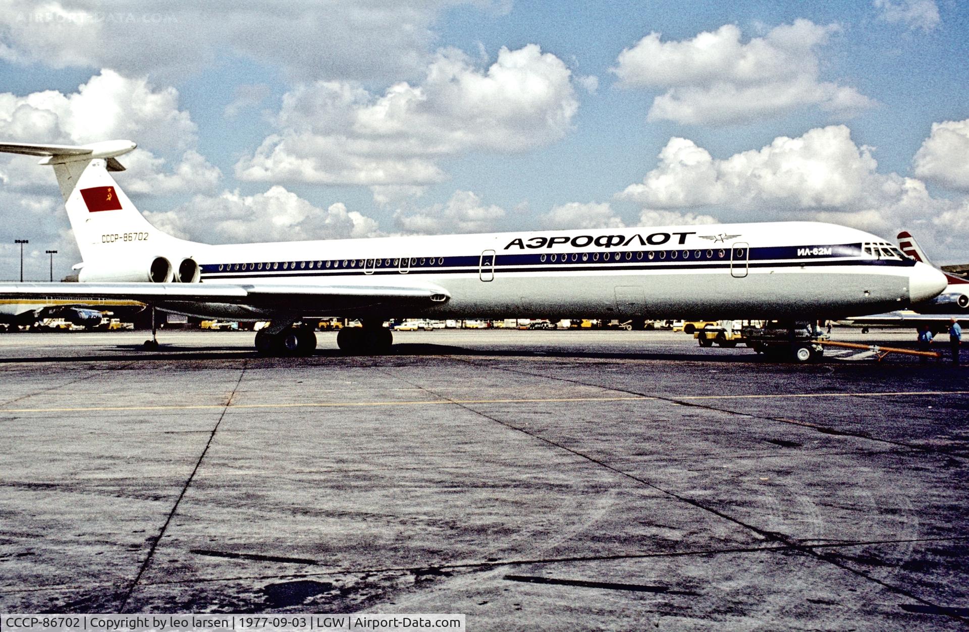 CCCP-86702, 1973 Ilyushin Il-62M C/N 31505, London Gatwick 3.9.1977
