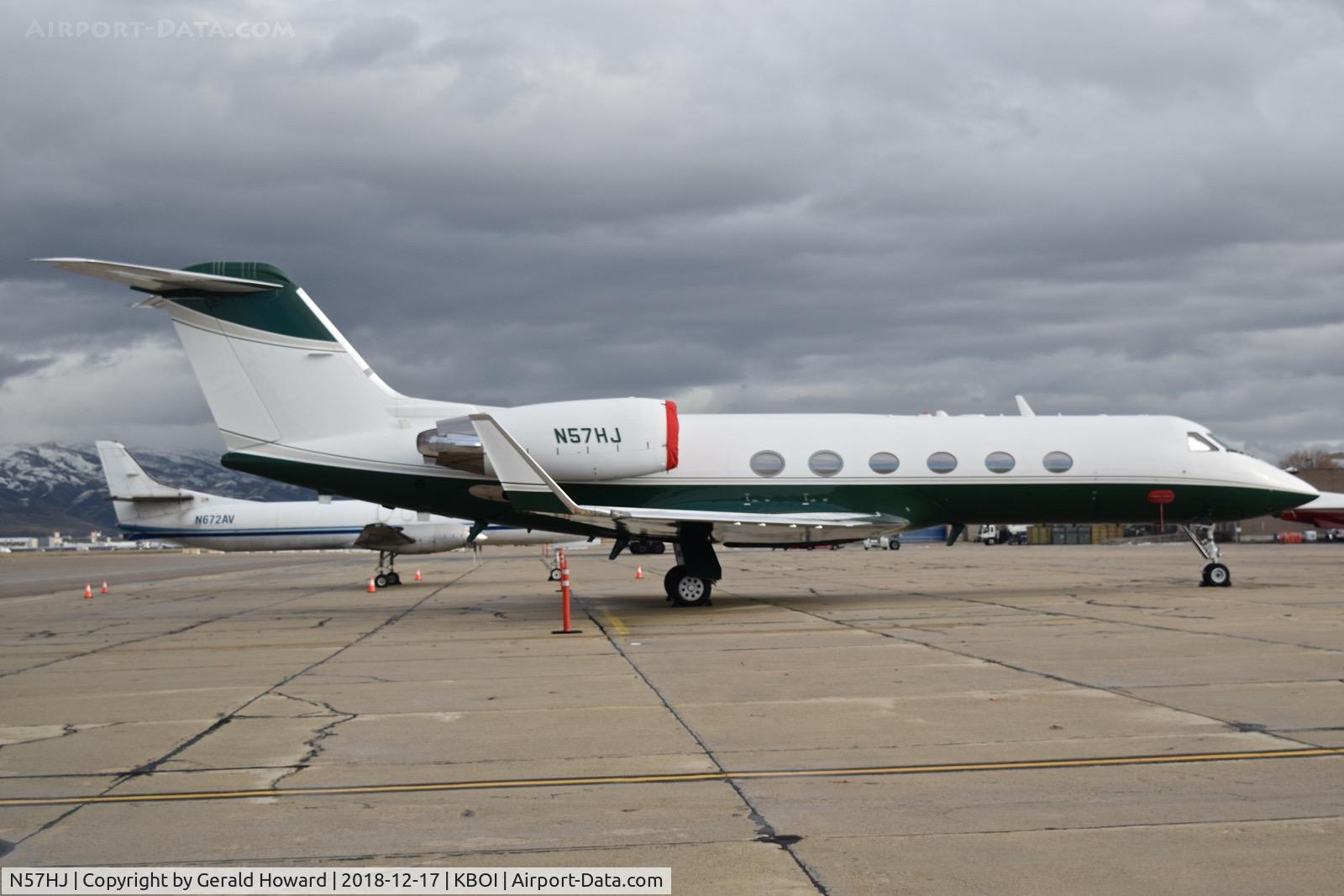 N57HJ, 1995 Gulfstream Aerospace G-IV C/N 1261, parked on the south GA ramp.