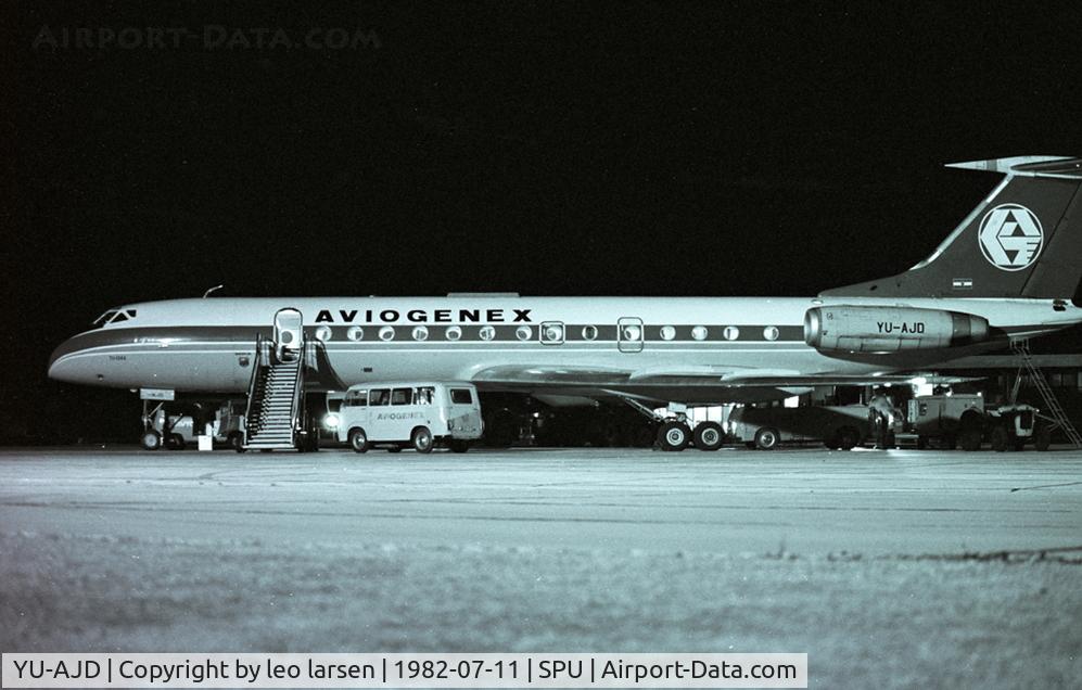 YU-AJD, 1972 Tupolev Tu-134A C/N 2351508, Split 11.7.1982