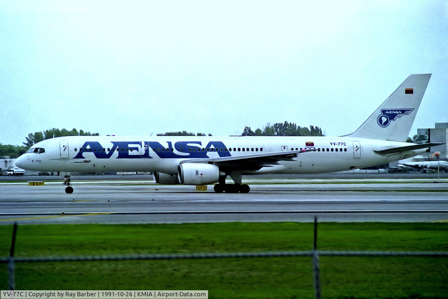 YV-77C, 1984 Boeing 757-236 C/N 23227, YV-77C   Boeing 757-236 [23227] (AVENSA) Miami Int'l~N 26/10/1991