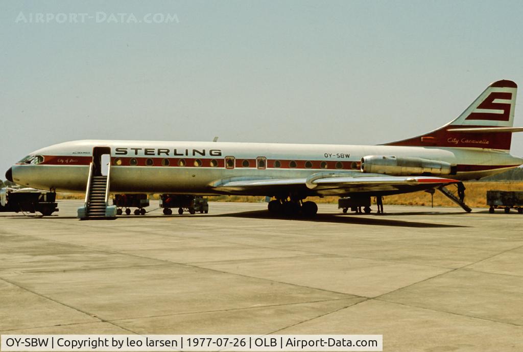 OY-SBW, 1961 Sud Aviation SE-210 Caravelle VI-R C/N 93, Olbia 26.7.1977