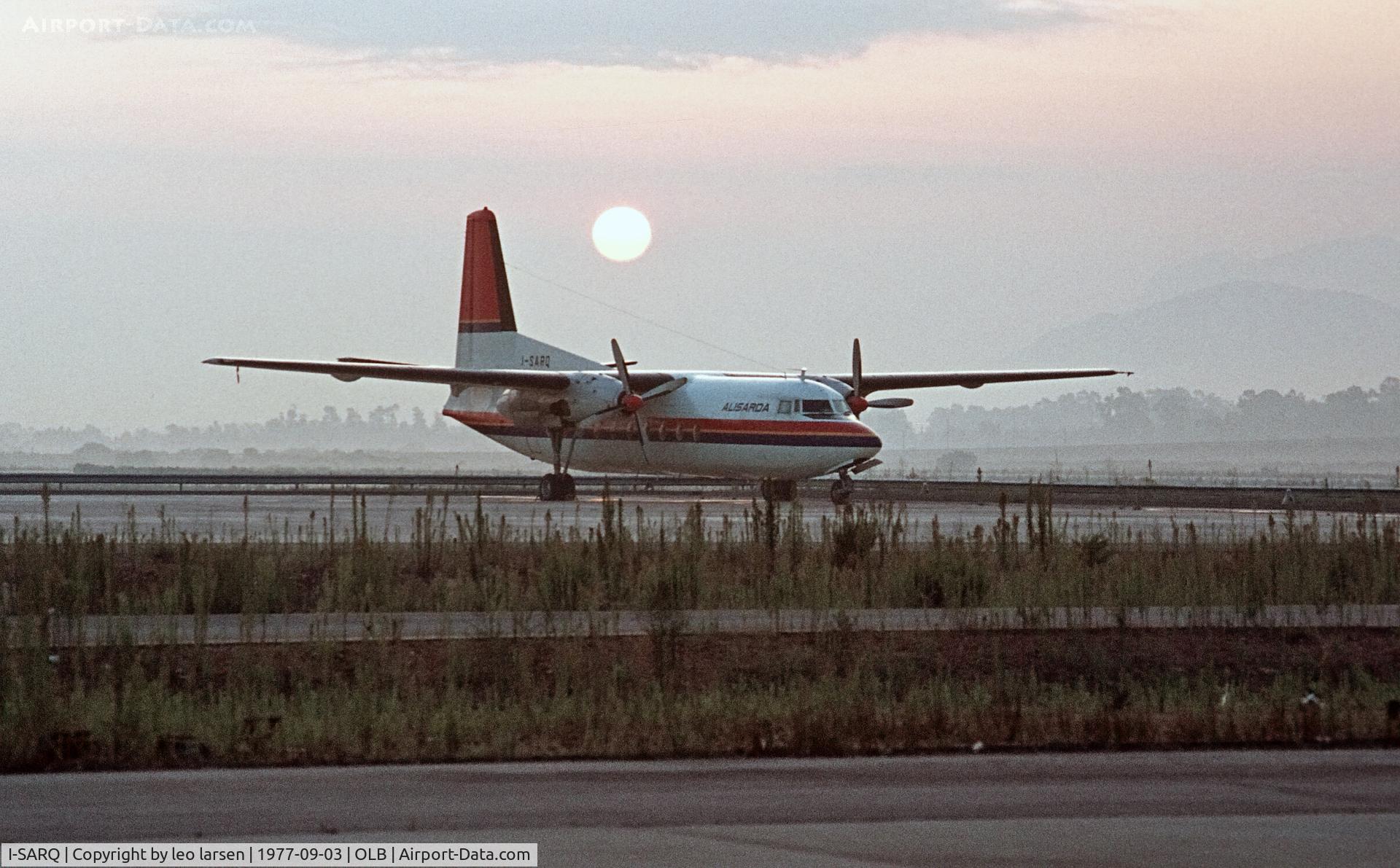 I-SARQ, 1964 Fokker F-27-100 Friendship C/N 10257, Olbia 3.9.1977