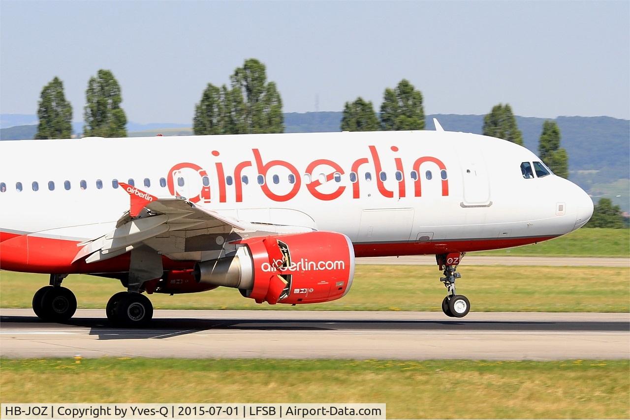 HB-JOZ, 2011 Airbus A320-214 C/N 4631, Airbus A320-214, Reverse thrust landing rwy 15, Bâle-Mulhouse-Fribourg airport (LFSB-BSL)