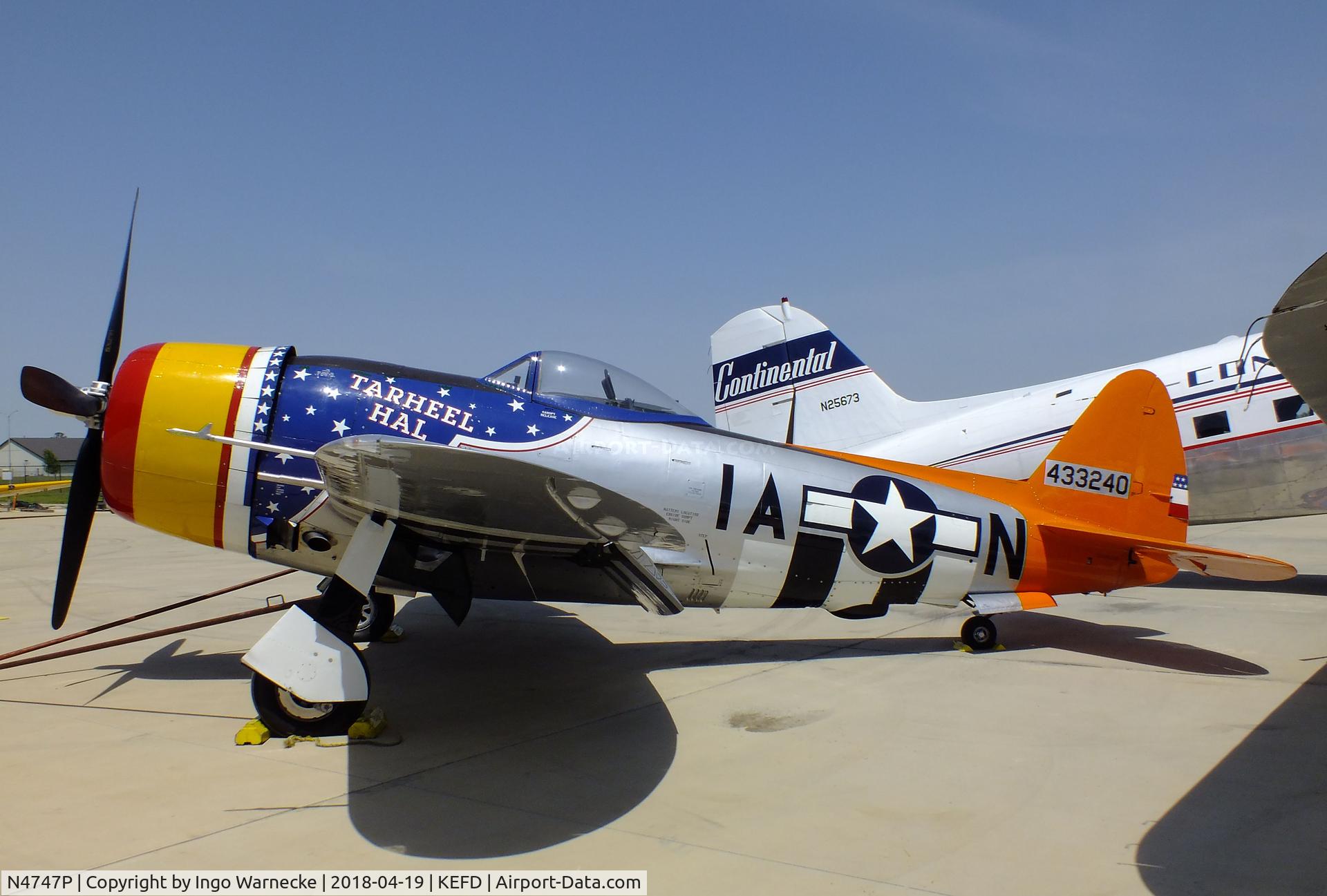 N4747P, 1945 Republic P-47D-40-RA Thunderbolt C/N 44-90368, Republic P-47D Thunderbolt at the Lone Star Flight Museum, Houston TX