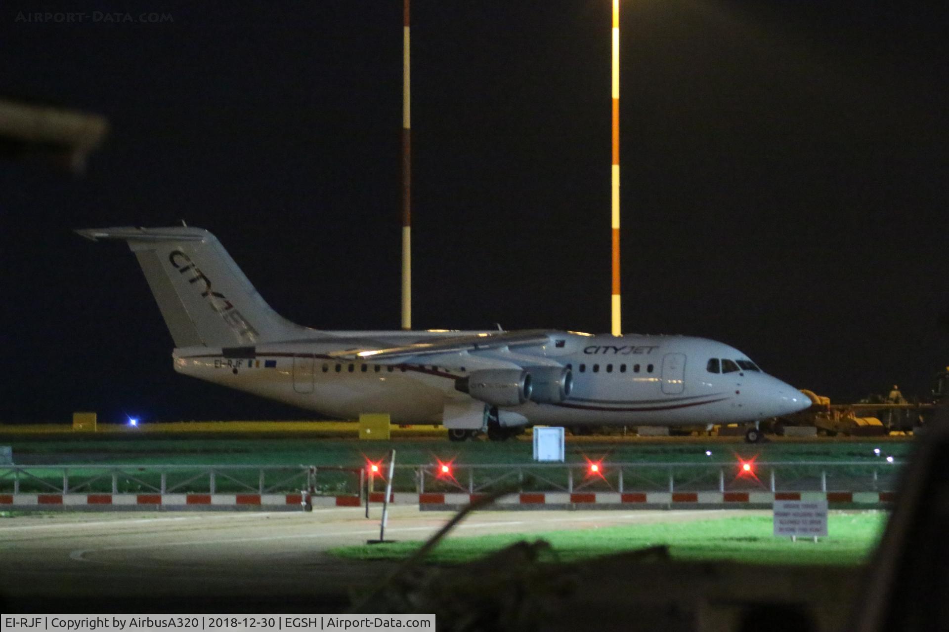 EI-RJF, 1998 British Aerospace Avro 146-RJ85A C/N E2337, Parked up at Norwich
