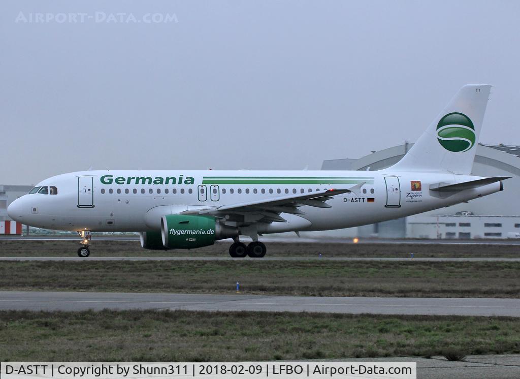 D-ASTT, 2008 Airbus A319-112 C/N 3560, Taxiing holding point rwy 32R for departure...