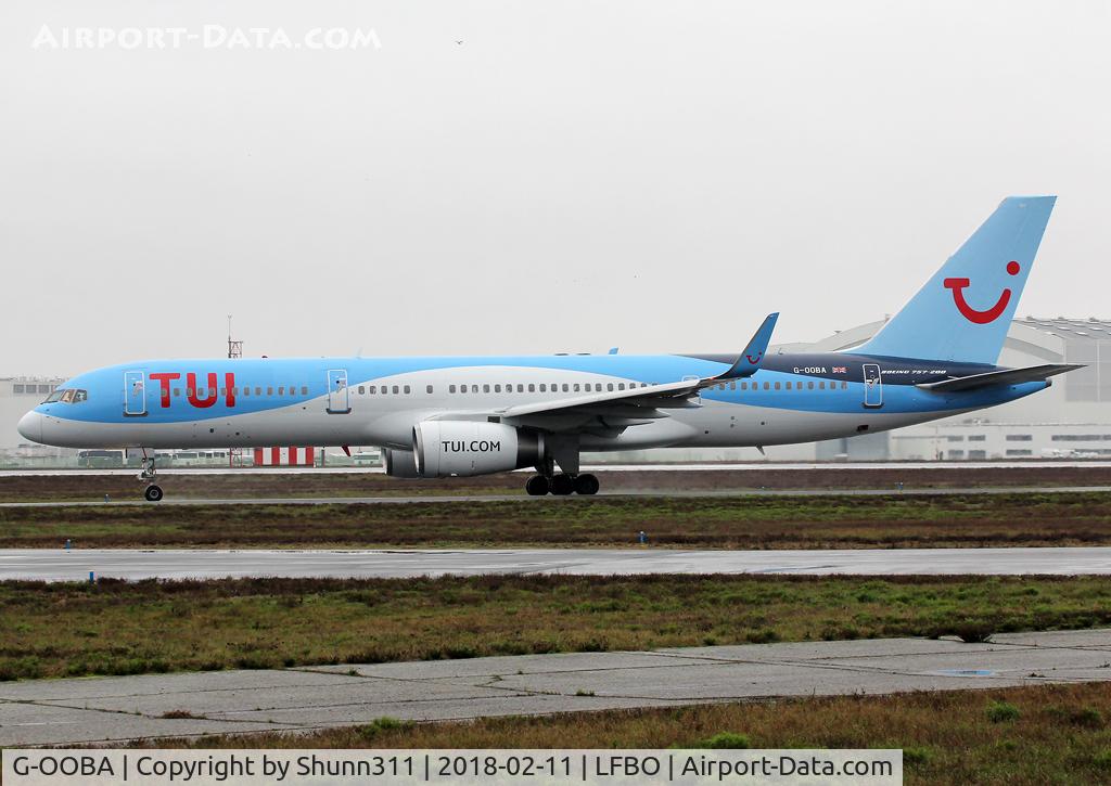 G-OOBA, 2000 Boeing 757-28A C/N 32446, Taxiing holding point rwy 32R for departure...