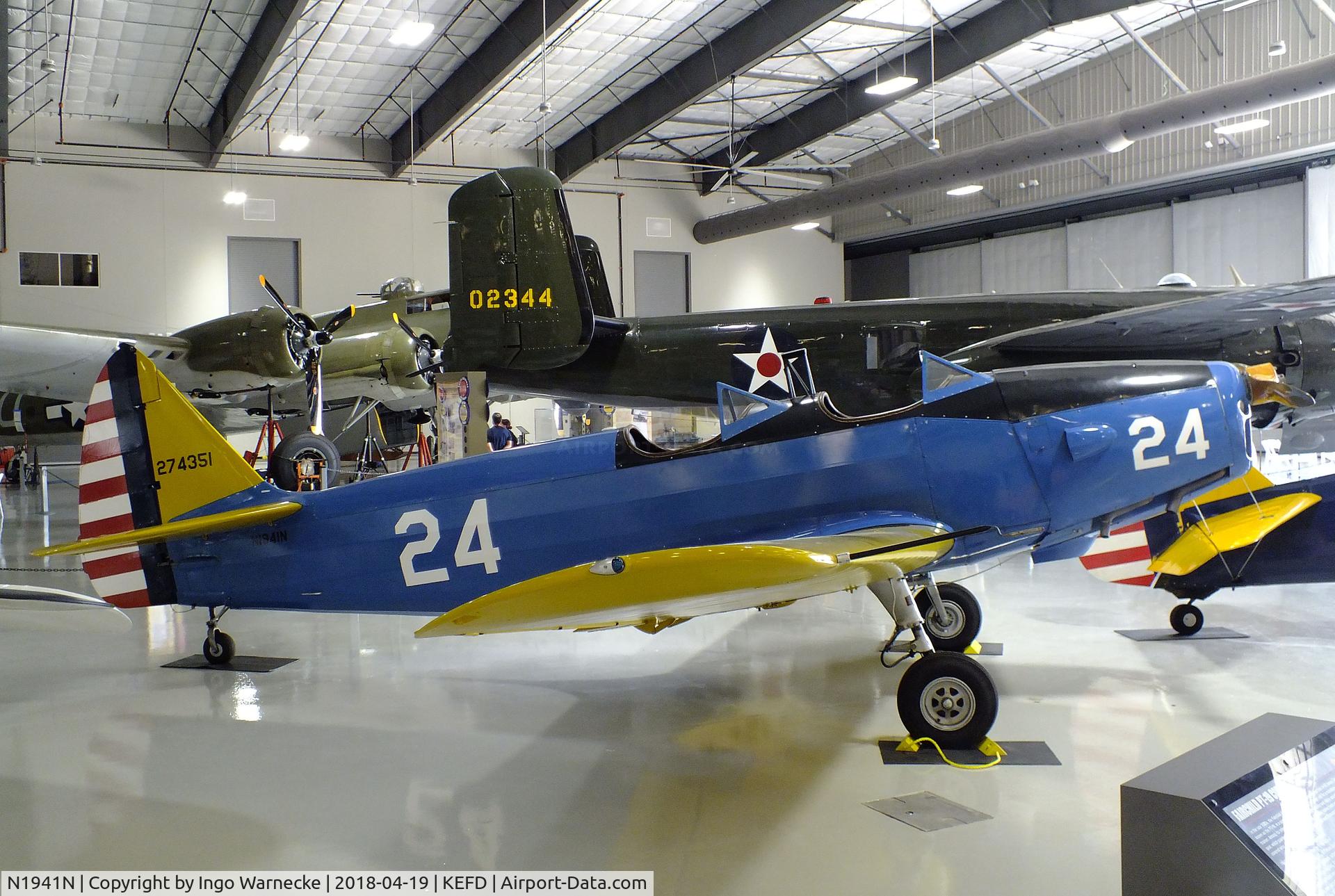N1941N, 1941 Fairchild M-62A C/N T41-1184, Fairchild M-62A (PT-19 Cornell) at the Lone Star Flight Museum, Houston TX