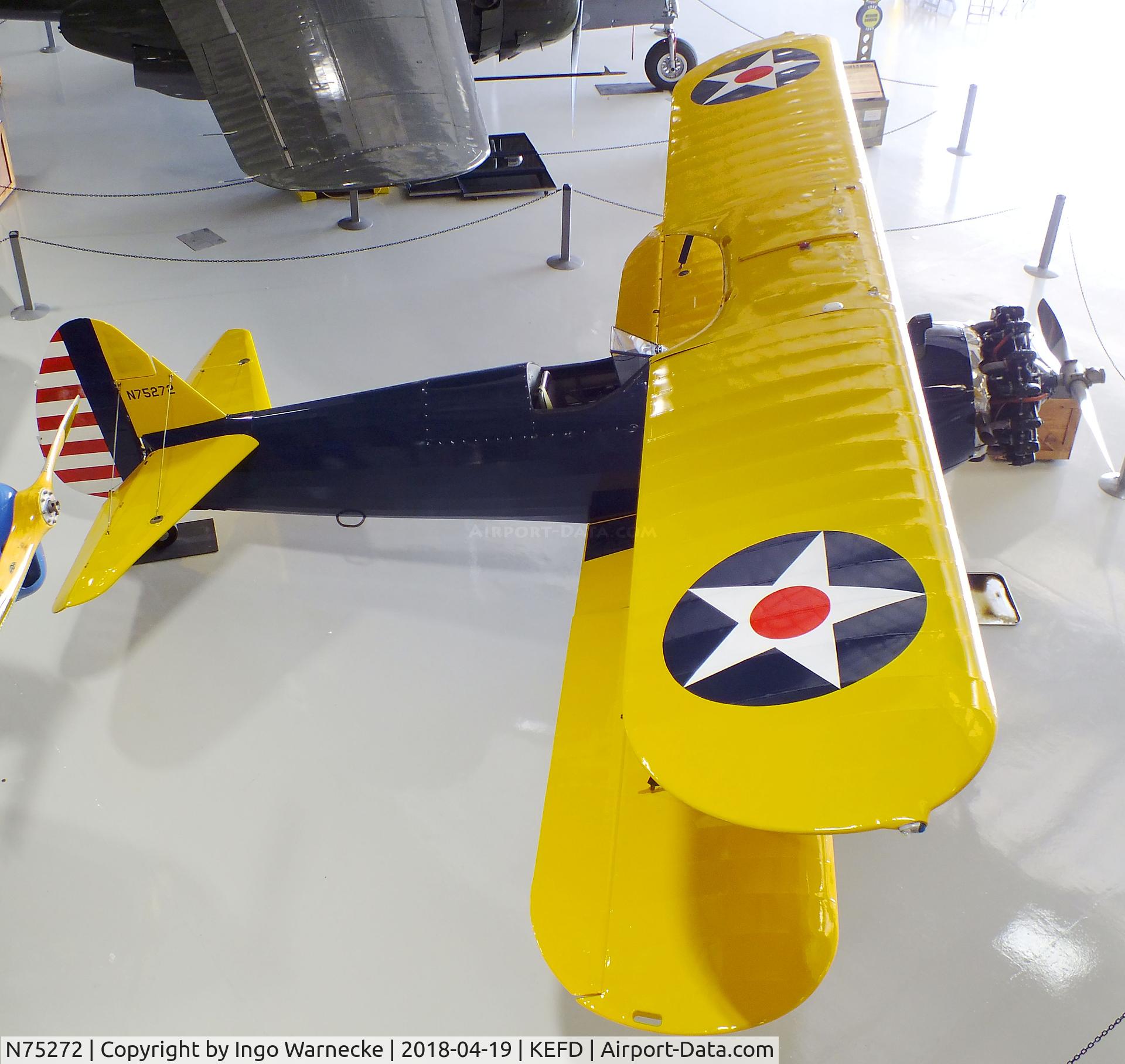 N75272, Boeing A75N1(PT17) C/N 75-8111, Boeing (Stearman) A75N1 (PT-17) at the Lone Star Flight Museum, Houston TX