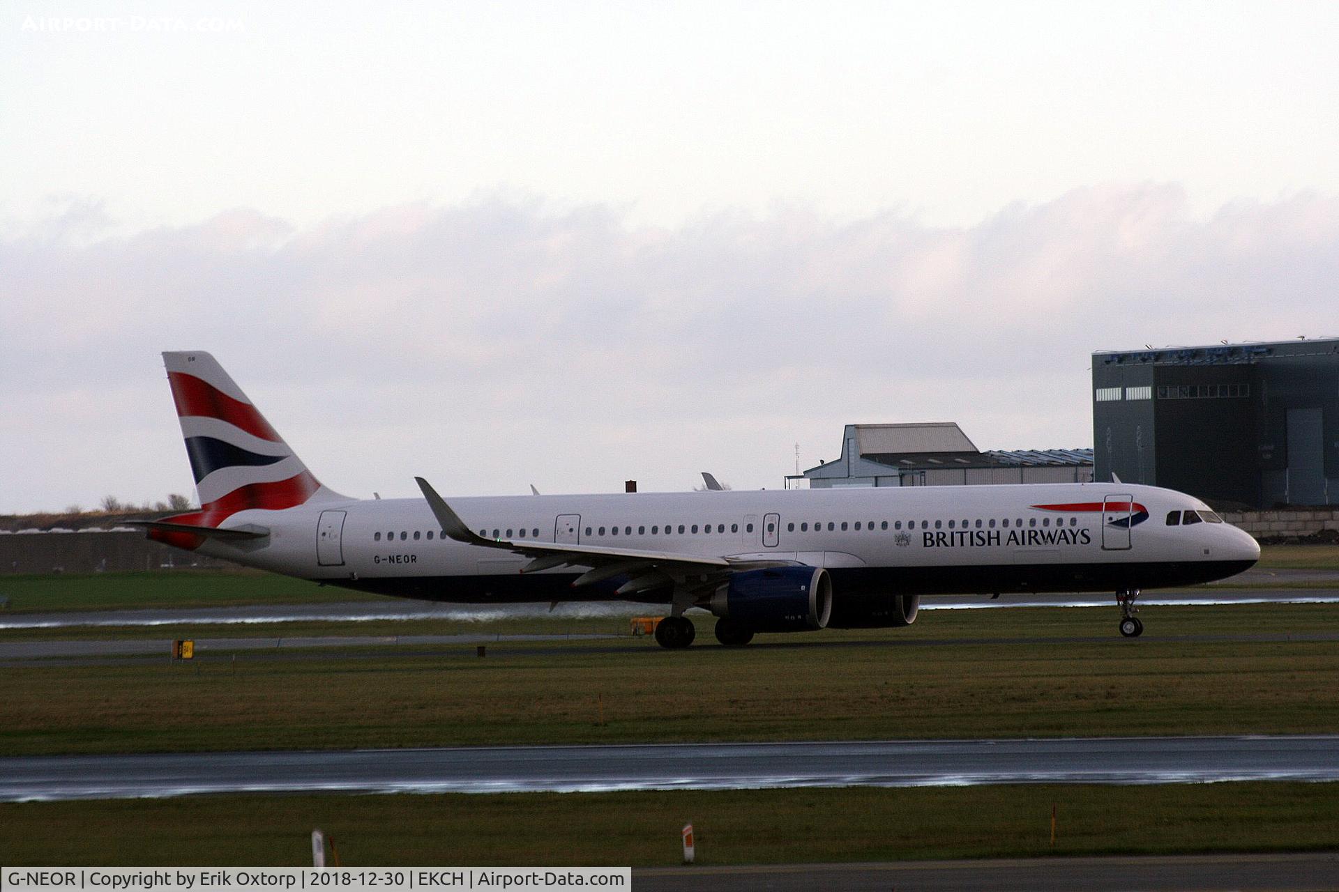 G-NEOR, 2018 Airbus A321-251NX C/N 8526, G-NEOR taxing for take off rw 04R