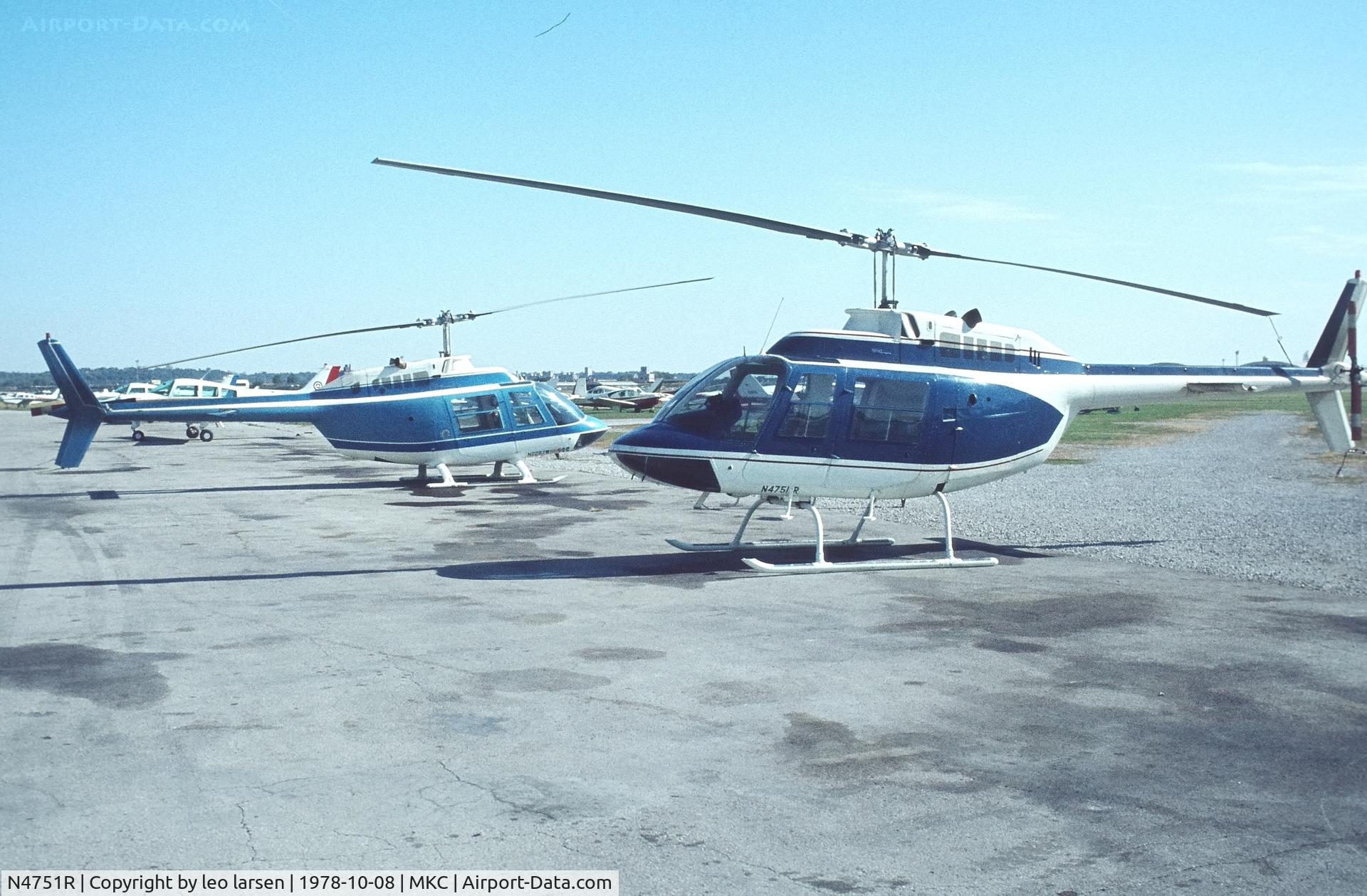 N4751R, Bell 206B C/N 370, Kansas City 8.09.1978
