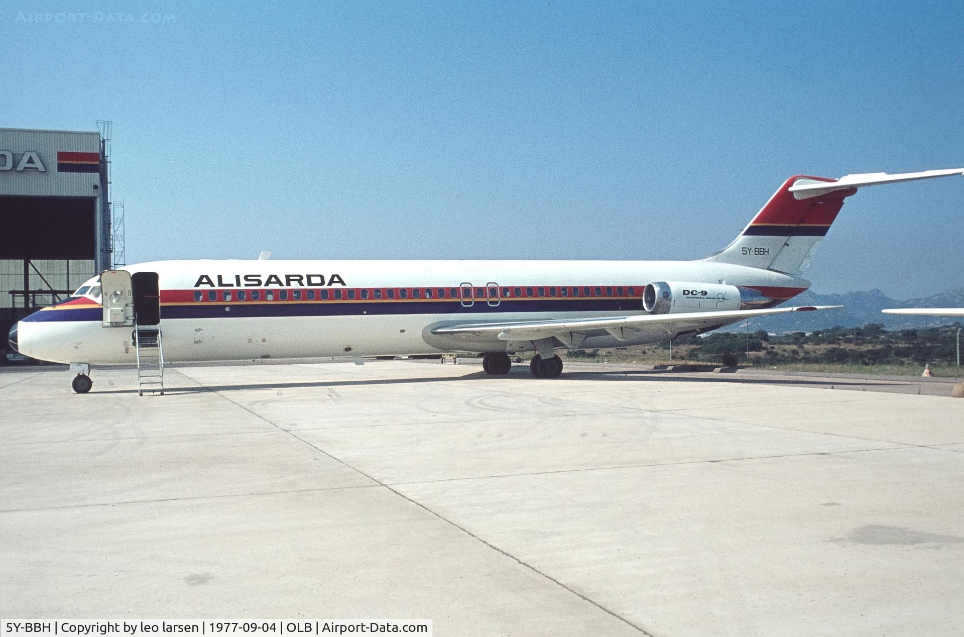 5Y-BBH, 1970 Douglas DC-9-32 C/N 47430, Olbia 4.9.1977
