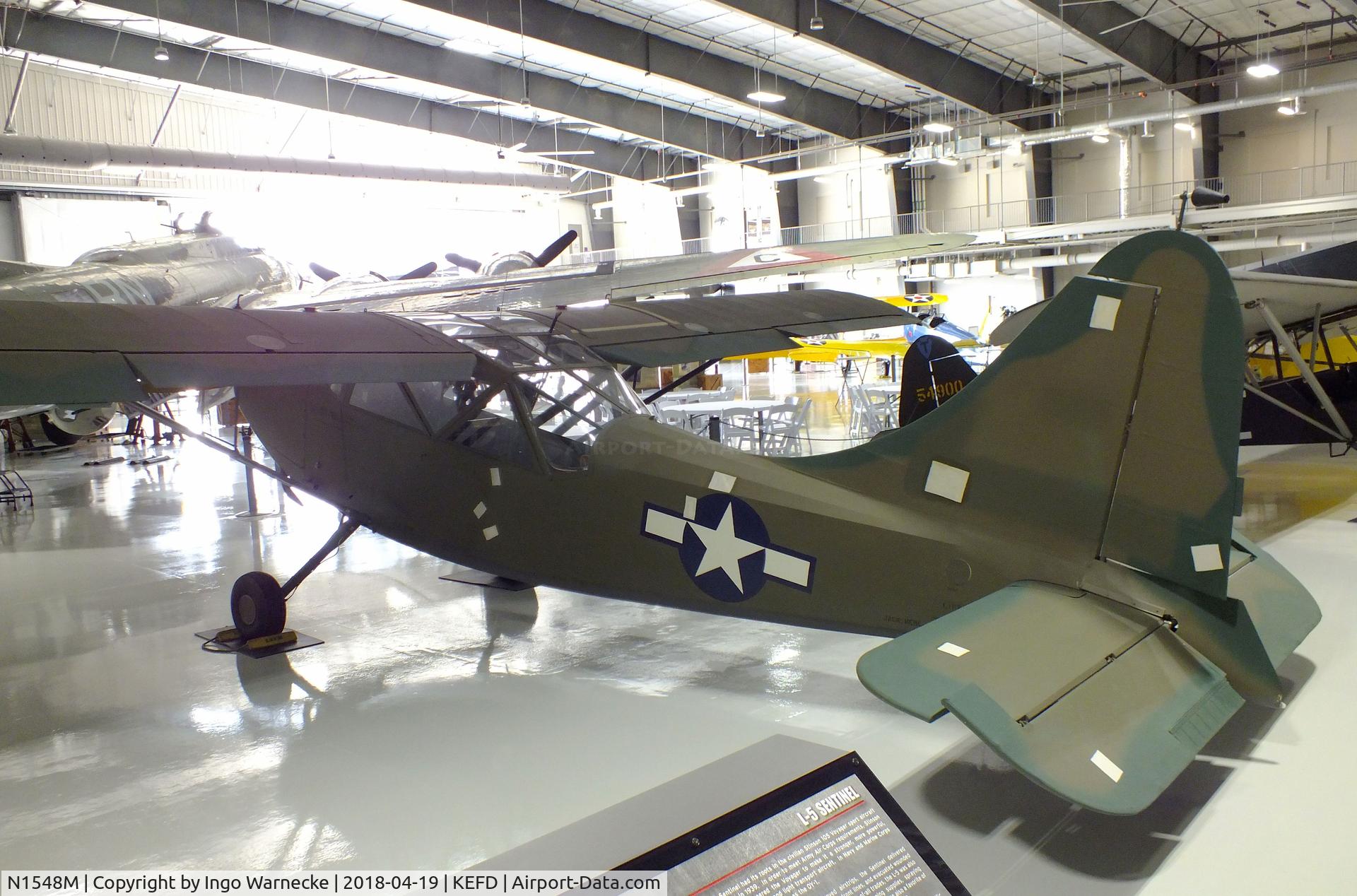 N1548M, Stinson L-5 Sentinel C/N 02747, Stinson L-5 Sentinel at the Lone Star Flight Museum, Houston TX
