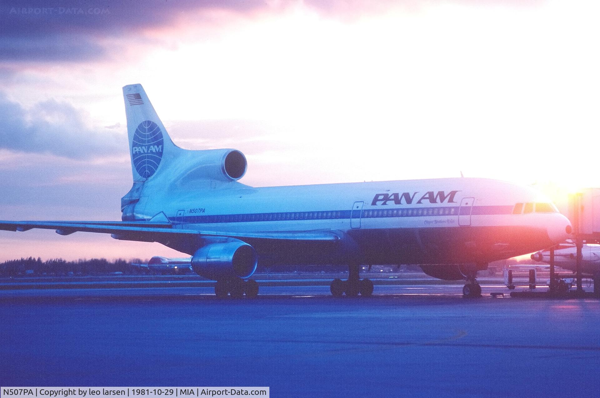 N507PA, 1980 Lockheed L-1011-385-3 TriStar 500 C/N 193Y-1185, Miami 29.10.1981
