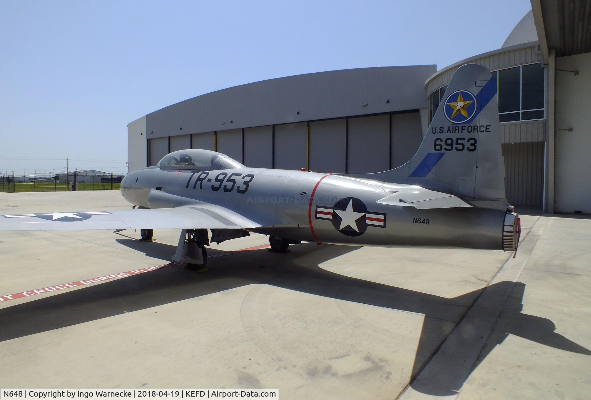 N648, 1952 Lockheed T-33A Shooting Star C/N 580-6285, Lockheed T-33A at the Lone Star Flight Museum, Houston TX