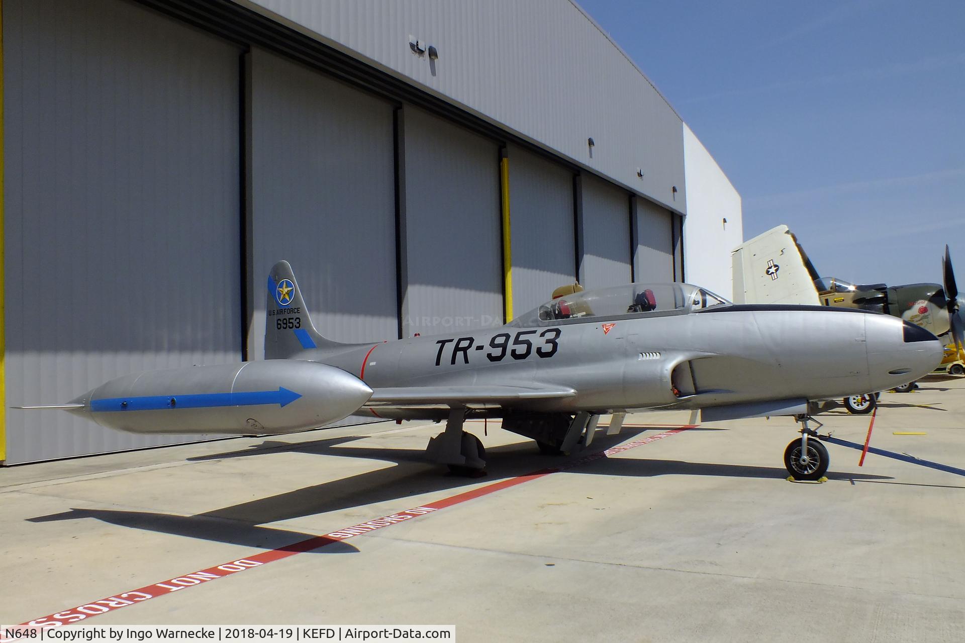 N648, 1952 Lockheed T-33A Shooting Star C/N 580-6285, Lockheed T-33A at the Lone Star Flight Museum, Houston TX