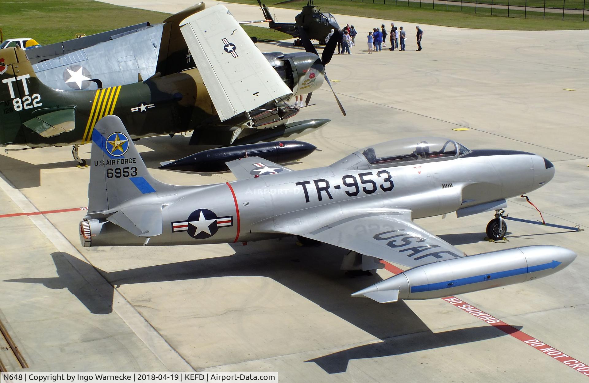 N648, 1952 Lockheed T-33A Shooting Star C/N 580-6285, Lockheed T-33A at the Lone Star Flight Museum, Houston TX
