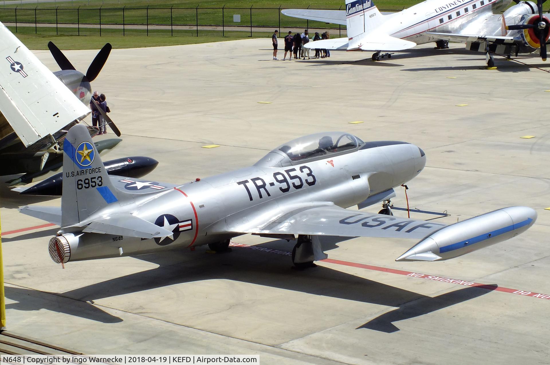N648, 1952 Lockheed T-33A Shooting Star C/N 580-6285, Lockheed T-33A at the Lone Star Flight Museum, Houston TX