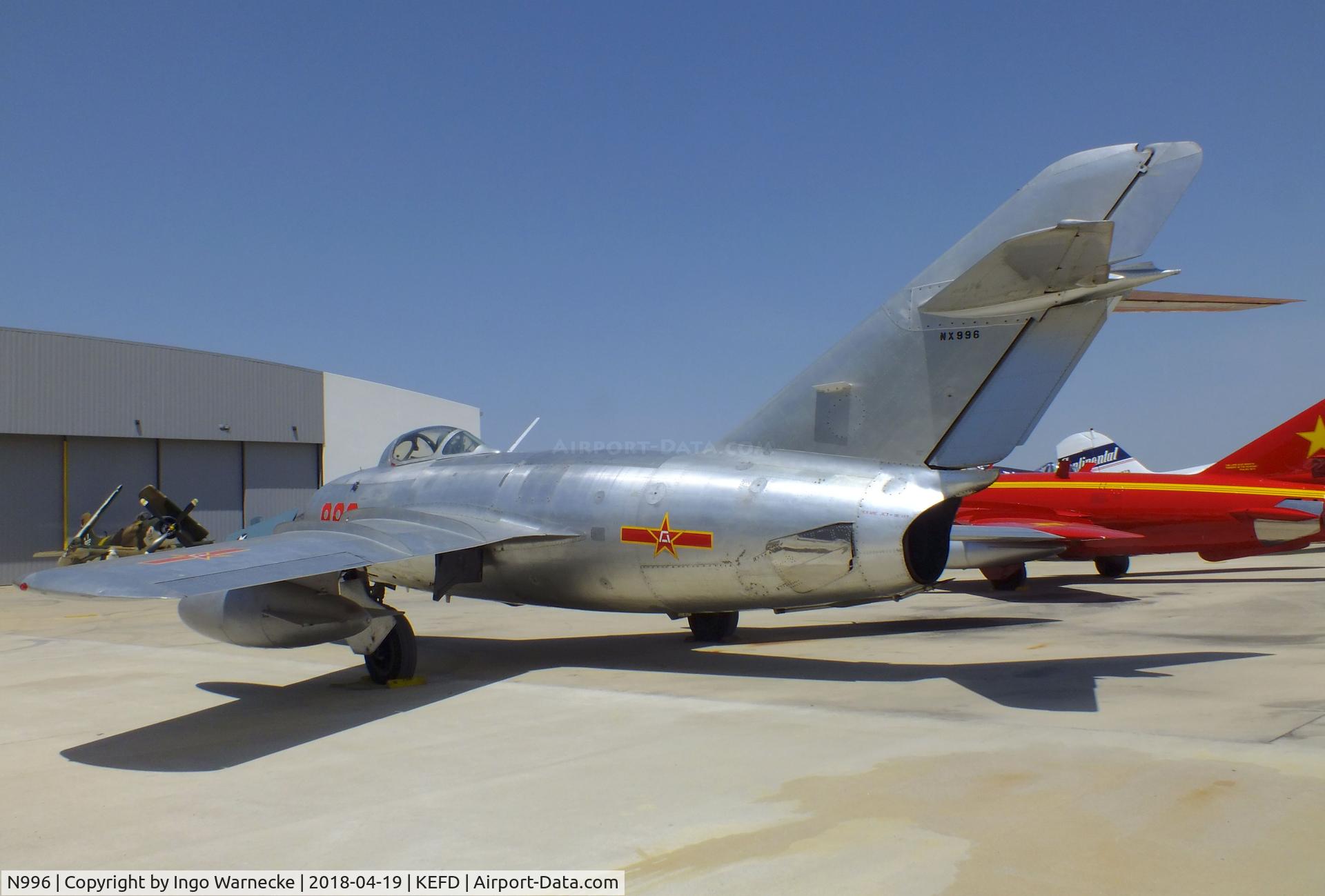 N996, 1950 Mikoyan-Gurevich MiG-15 C/N 122071, Mikoyan i Gurevich MiG-15 FAGOT at the Lone Star Flight Museum, Houston TX