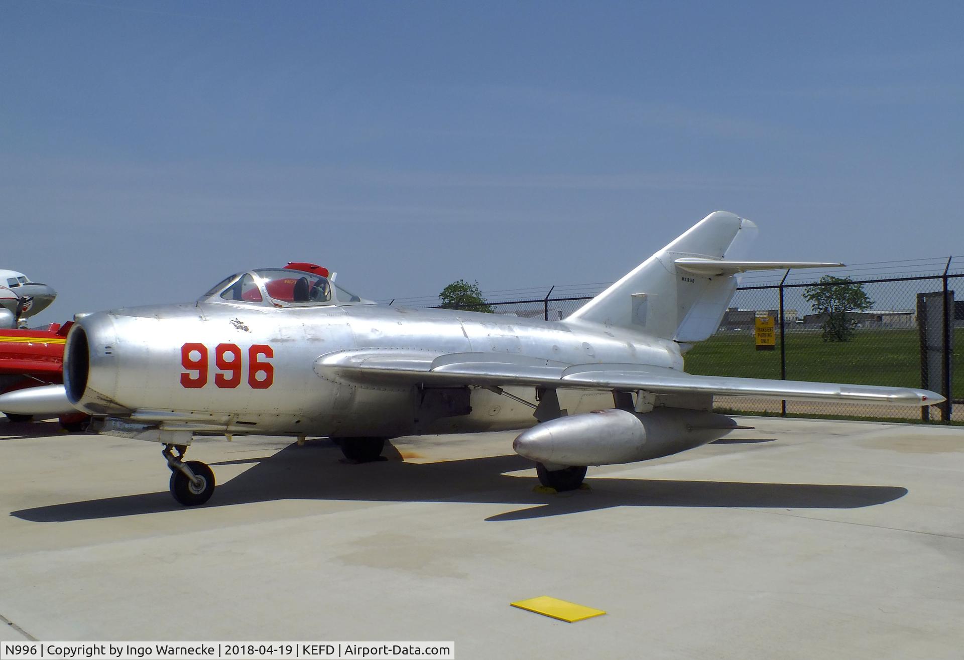 N996, 1950 Mikoyan-Gurevich MiG-15 C/N 122071, Mikoyan i Gurevich MiG-15 FAGOT at the Lone Star Flight Museum, Houston TX
