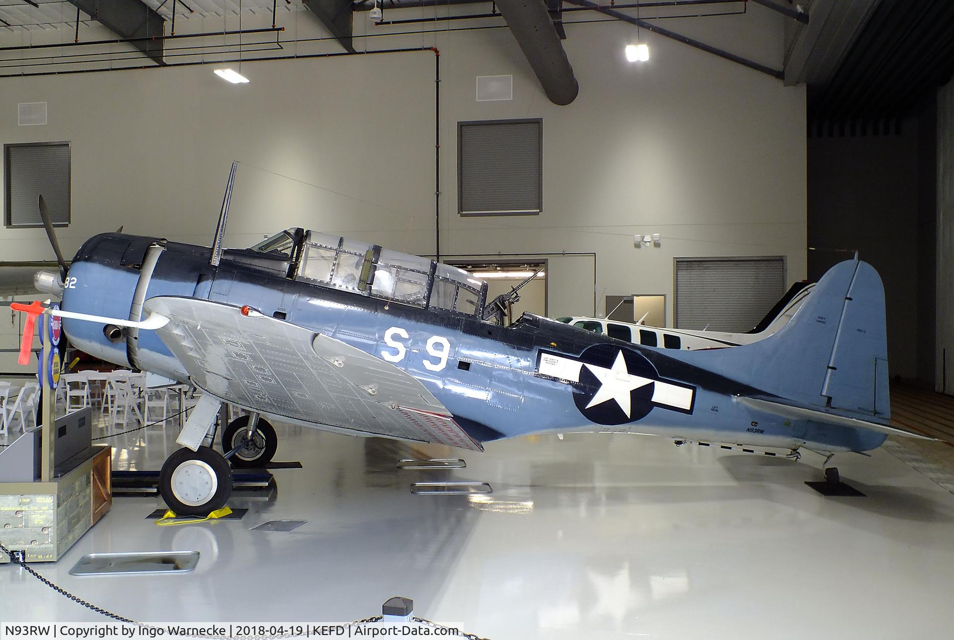 N93RW, 1942 Douglas A-24B C/N 42-54682, Douglas A-24B, displayed as an SBD Dauntless at the Lone Star Flight Museum, Houston TX