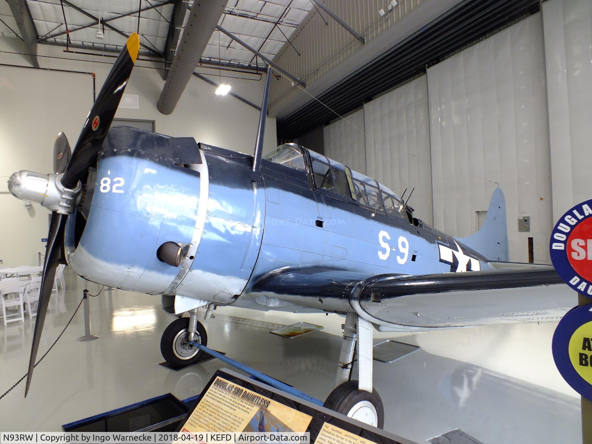N93RW, 1942 Douglas A-24B C/N 42-54682, Douglas A-24B, displayed as an SBD Dauntless at the Lone Star Flight Museum, Houston TX