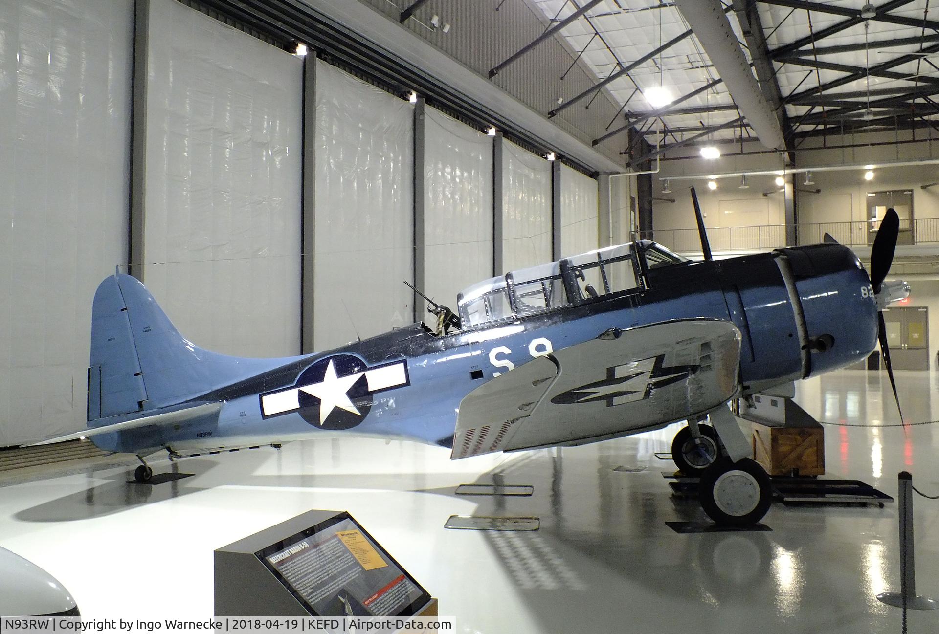 N93RW, 1942 Douglas A-24B C/N 42-54682, Douglas A-24B, displayed as an SBD Dauntless at the Lone Star Flight Museum, Houston TX