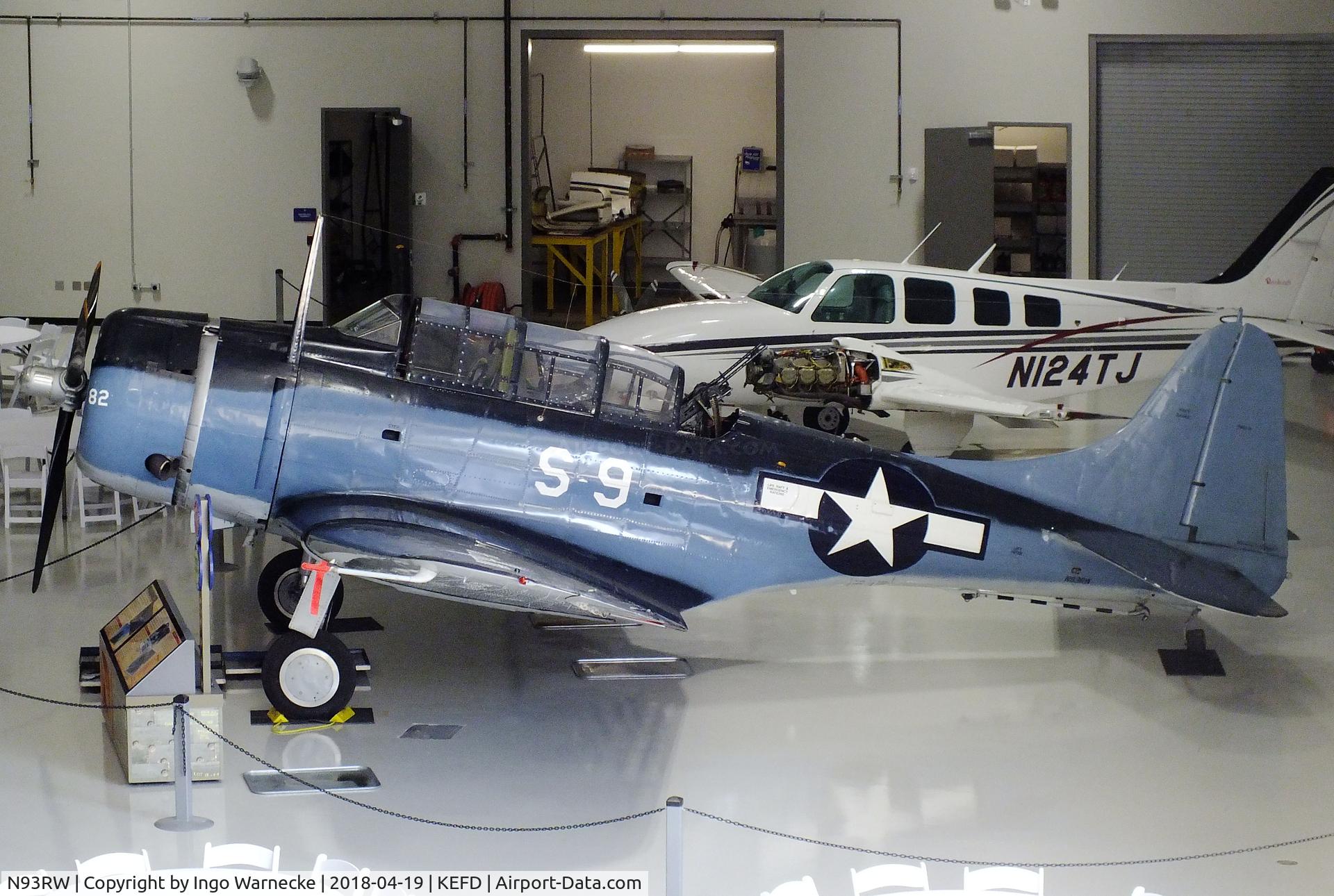N93RW, 1942 Douglas A-24B C/N 42-54682, Douglas A-24B, displayed as an SBD Dauntless at the Lone Star Flight Museum, Houston TX