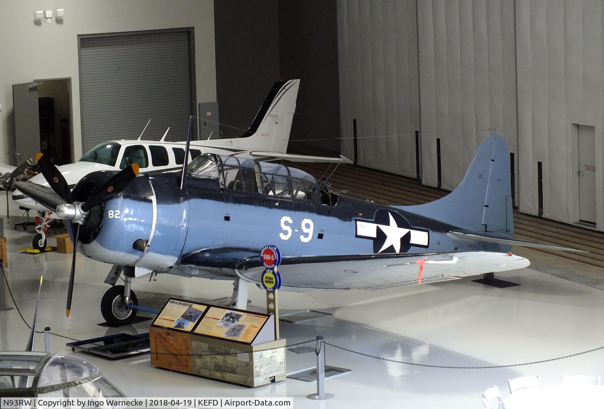 N93RW, 1942 Douglas A-24B C/N 42-54682, Douglas A-24B, displayed as an SBD Dauntless at the Lone Star Flight Museum, Houston TX