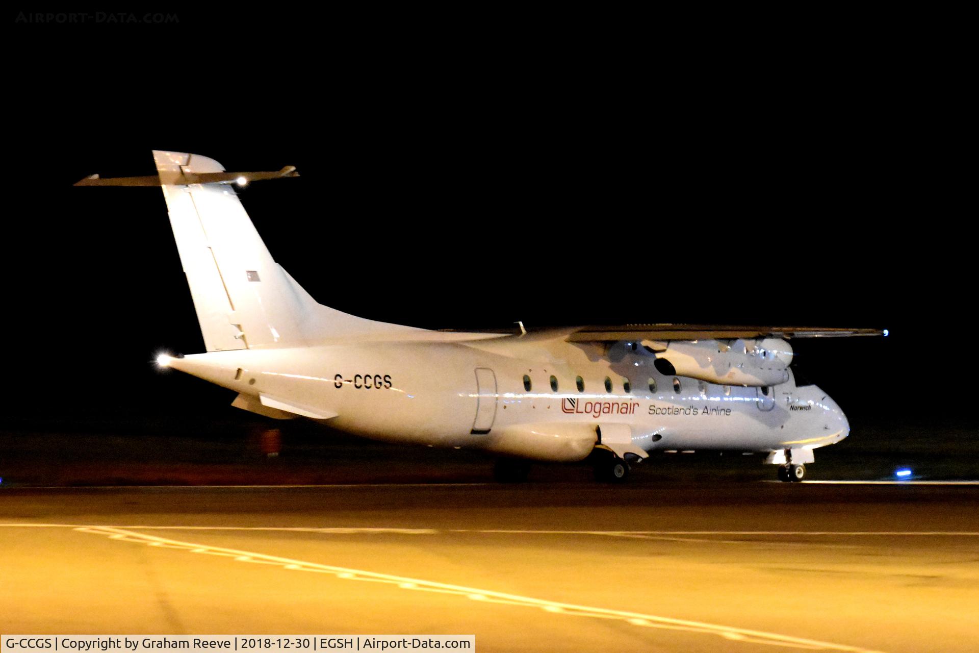 G-CCGS, 1998 Dornier 328-100 C/N 3101, Departing from Norwich.