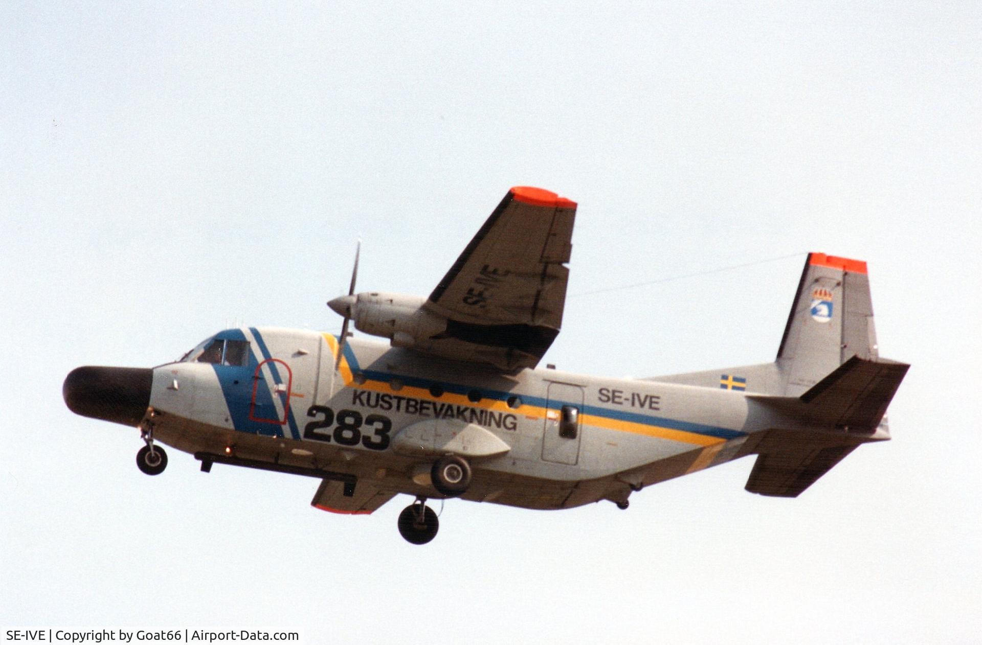 SE-IVE, 1986 CASA C-212-200 Aviocar C/N 343, Departing International Air Tattoo, RAF Fairford July 1989
