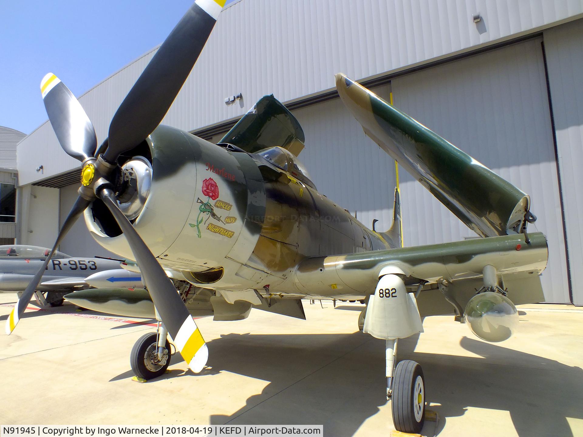 N91945, 1952 Douglas AD4-DW C/N 126882-SF85, Douglas AD4 / A-1D Skyraider at the Lone Star Flight Museum, Houston TX