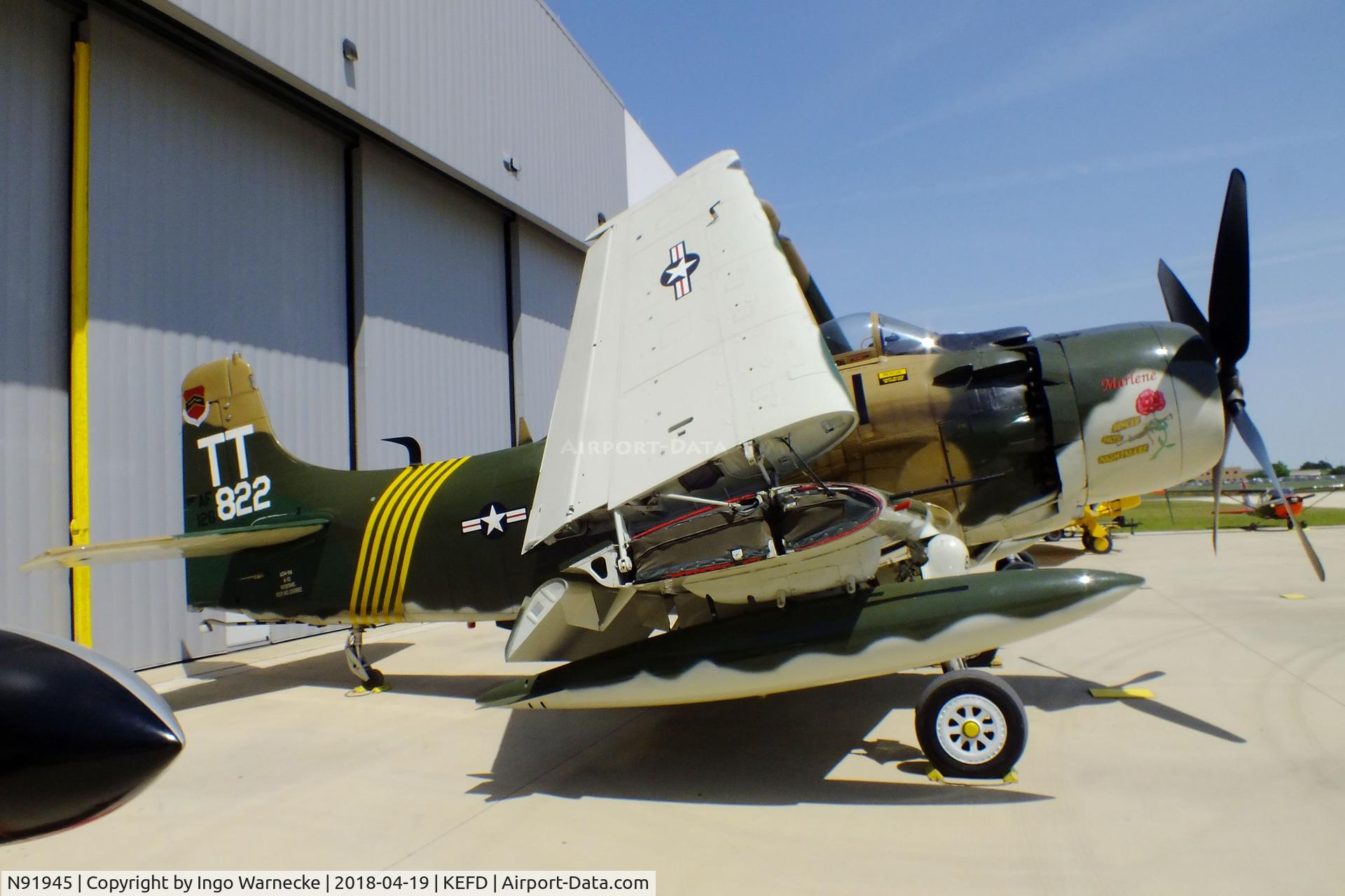 N91945, 1952 Douglas AD4-DW C/N 126882-SF85, Douglas AD4 / A-1D Skyraider at the Lone Star Flight Museum, Houston TX