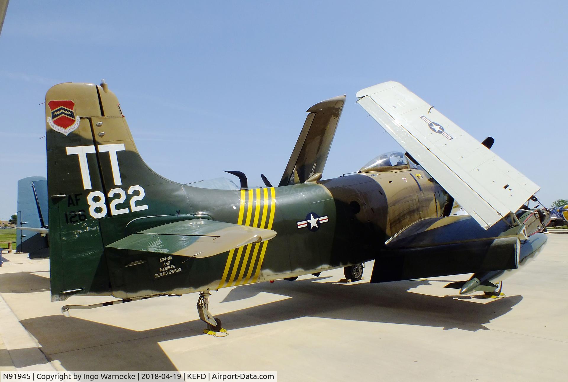N91945, 1952 Douglas AD4-DW C/N 126882-SF85, Douglas AD4 / A-1D Skyraider at the Lone Star Flight Museum, Houston TX