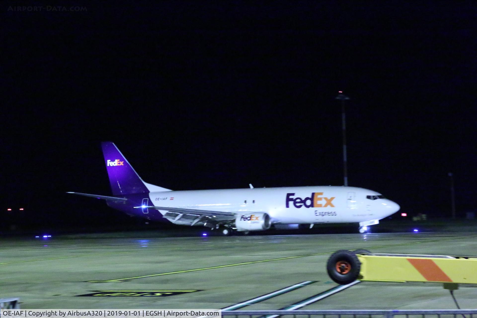 OE-IAF, 1992 Boeing 737-4Y0/SF C/N 25184, seen arriving at Norwich