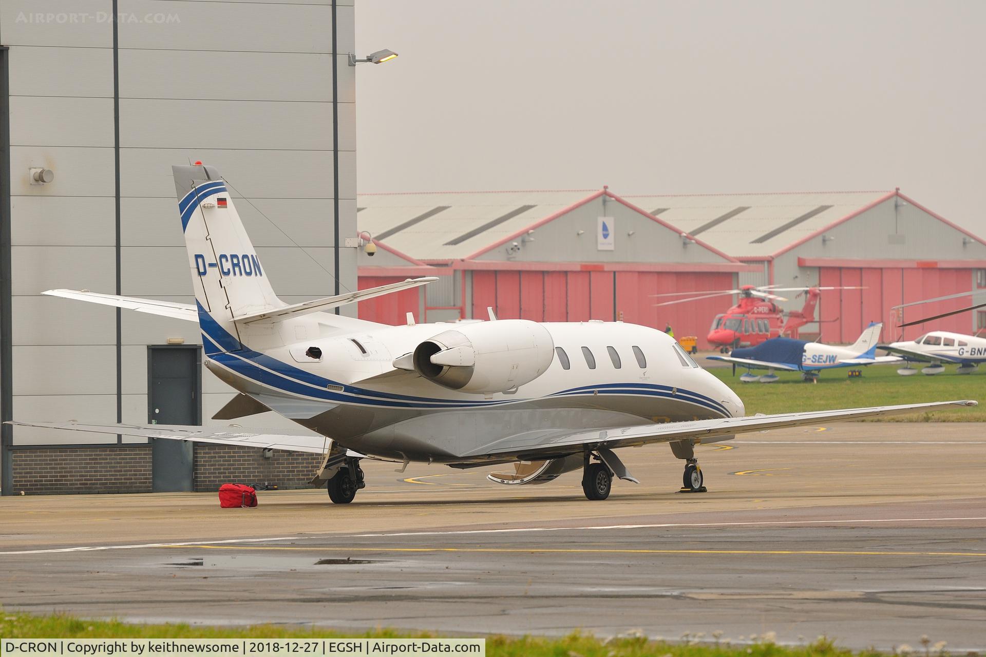 D-CRON, 2008 Cessna 560 Citation XLS C/N 560-5762, Parked at Norwich.