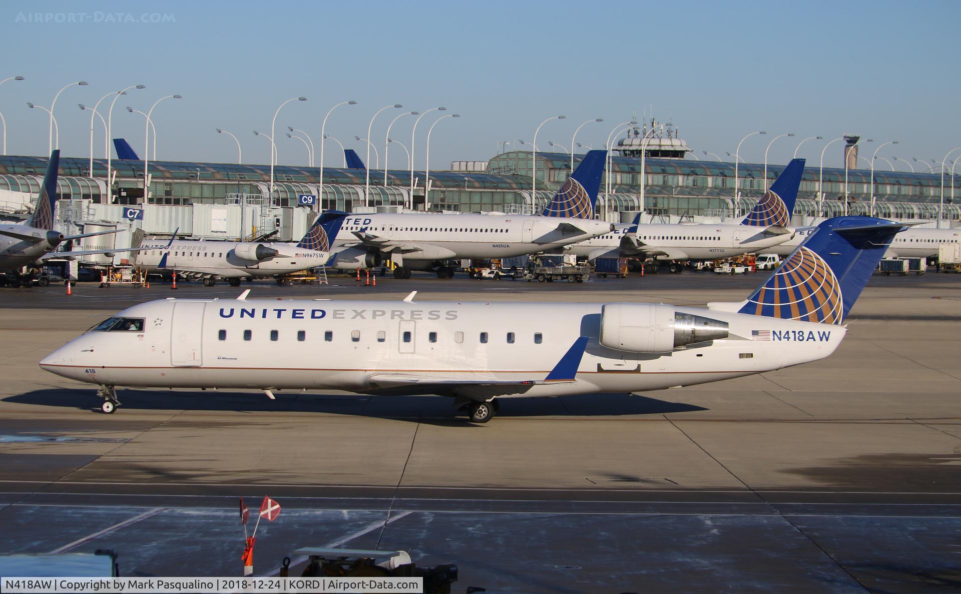 N418AW, 2002 Bombardier CRJ-200LR (CL-600-2B19) C/N 7618, CL-600-2B19