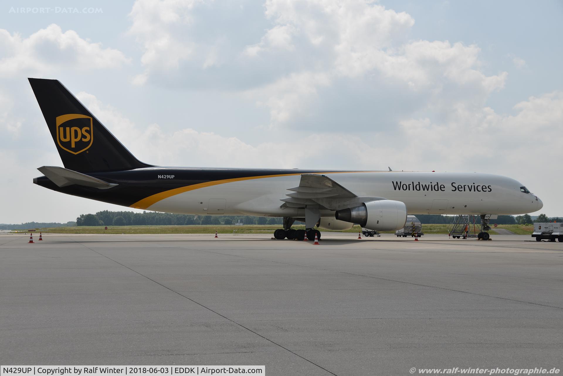 N429UP, 1992 Boeing 757-24APF C/N 25460, Boeing 757-24APF - 5X UPS United Parcel Service - 25460 - N429UP - 03.06.2018 - CGN