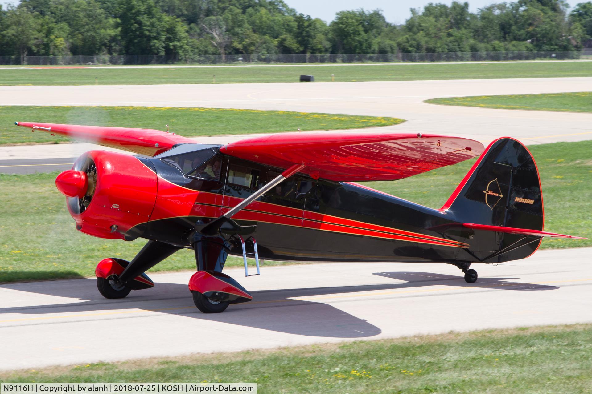 N9116H, 1944 Stinson V77 Reliant C/N 77-315, Taxying to the vintage area at AirVenture 2018