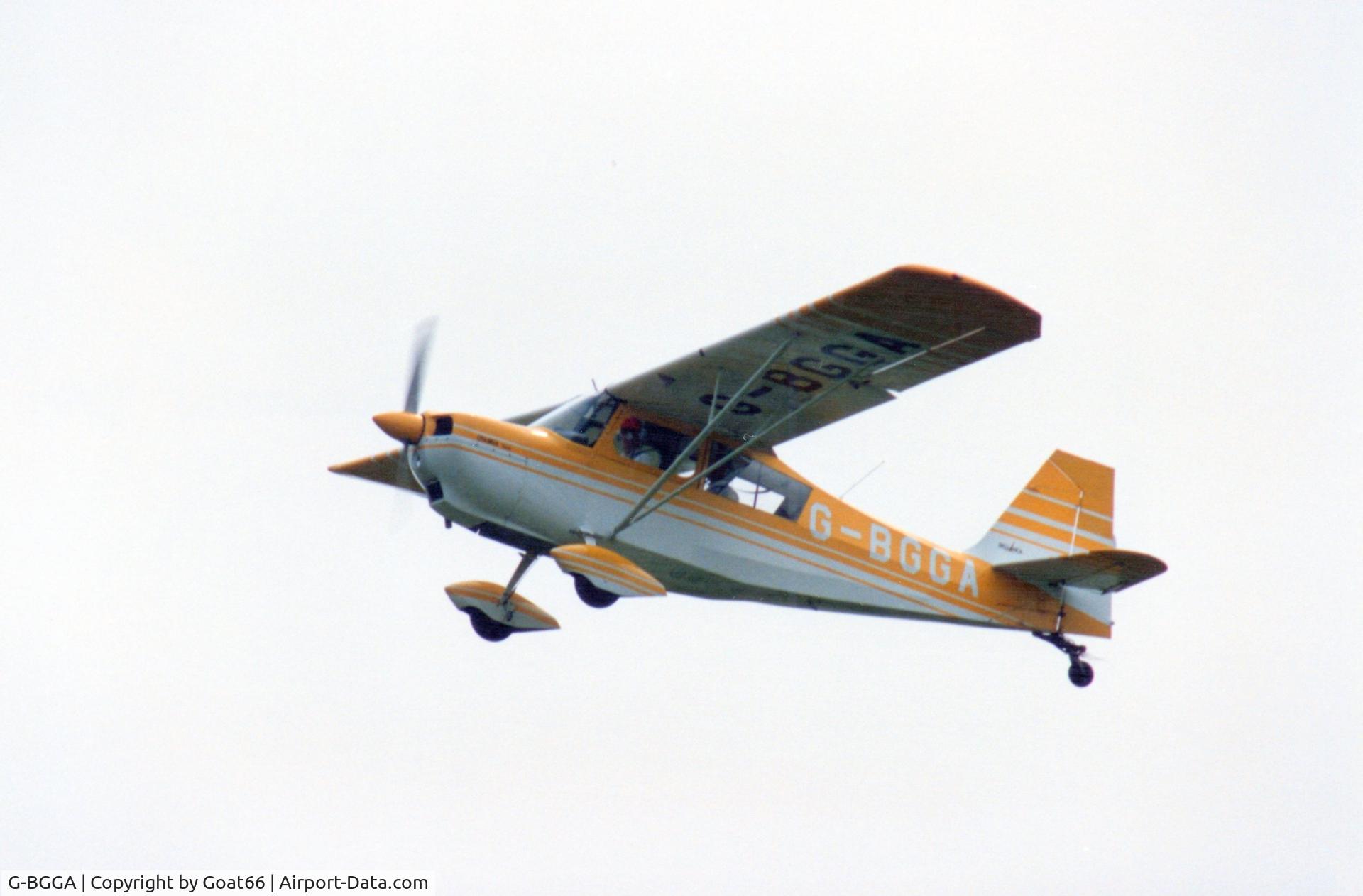 G-BGGA, 1979 Bellanca 7GCBC C/N 1104-79, Departing Burnaston, July 1989