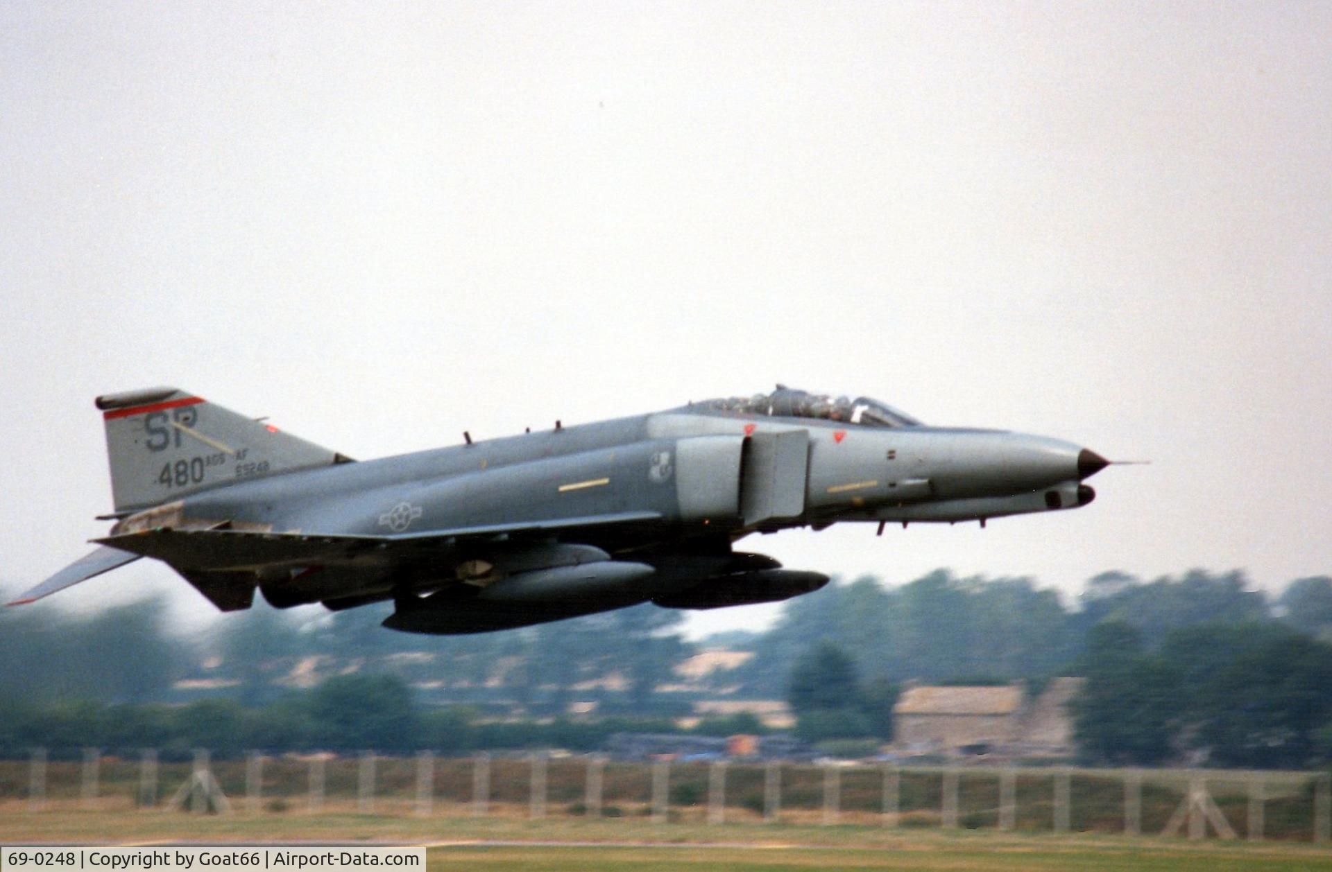 69-0248, 1969 McDonnell Douglas F-4G Phantom II C/N 3773, At IAT89 - note special tail marks for 480th Commanding Officers personal aircraft.