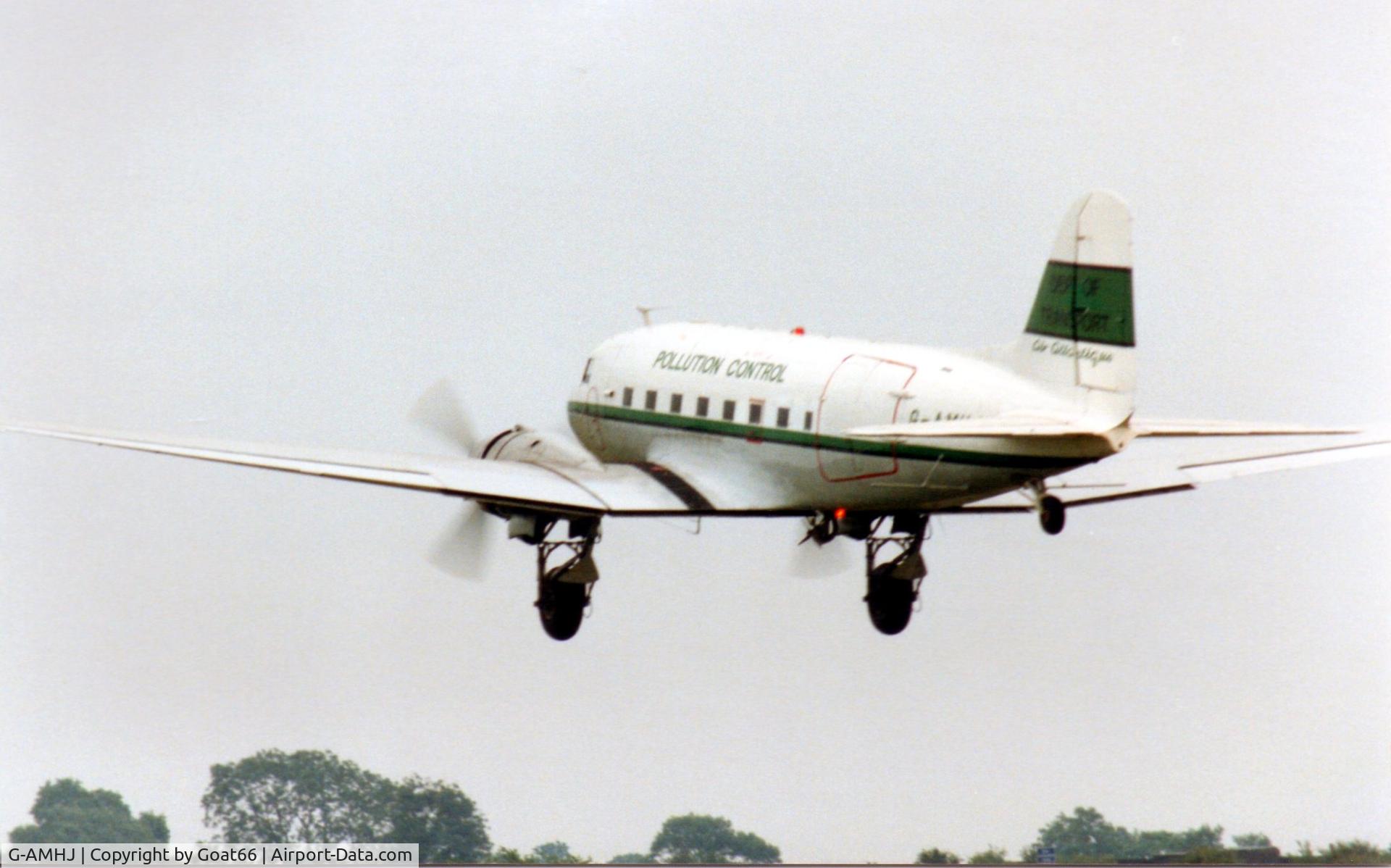 G-AMHJ, 1943 Douglas C-47A-25-DK Dakota C/N 13468, Climbing out, with the A38 only a few feet below, Burnaston is now completely covered by Toyota's Derby plant,  .