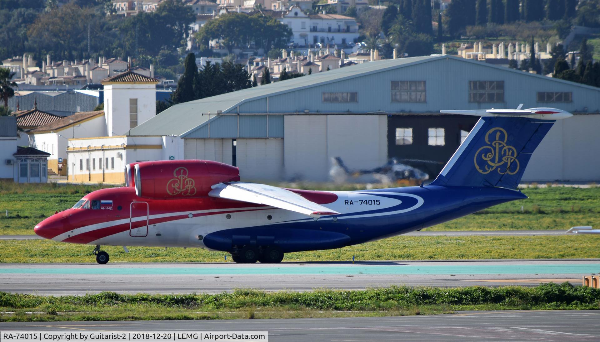 RA-74015, 1997 Antonov An-74-200 C/N 36547098969, At Malaga