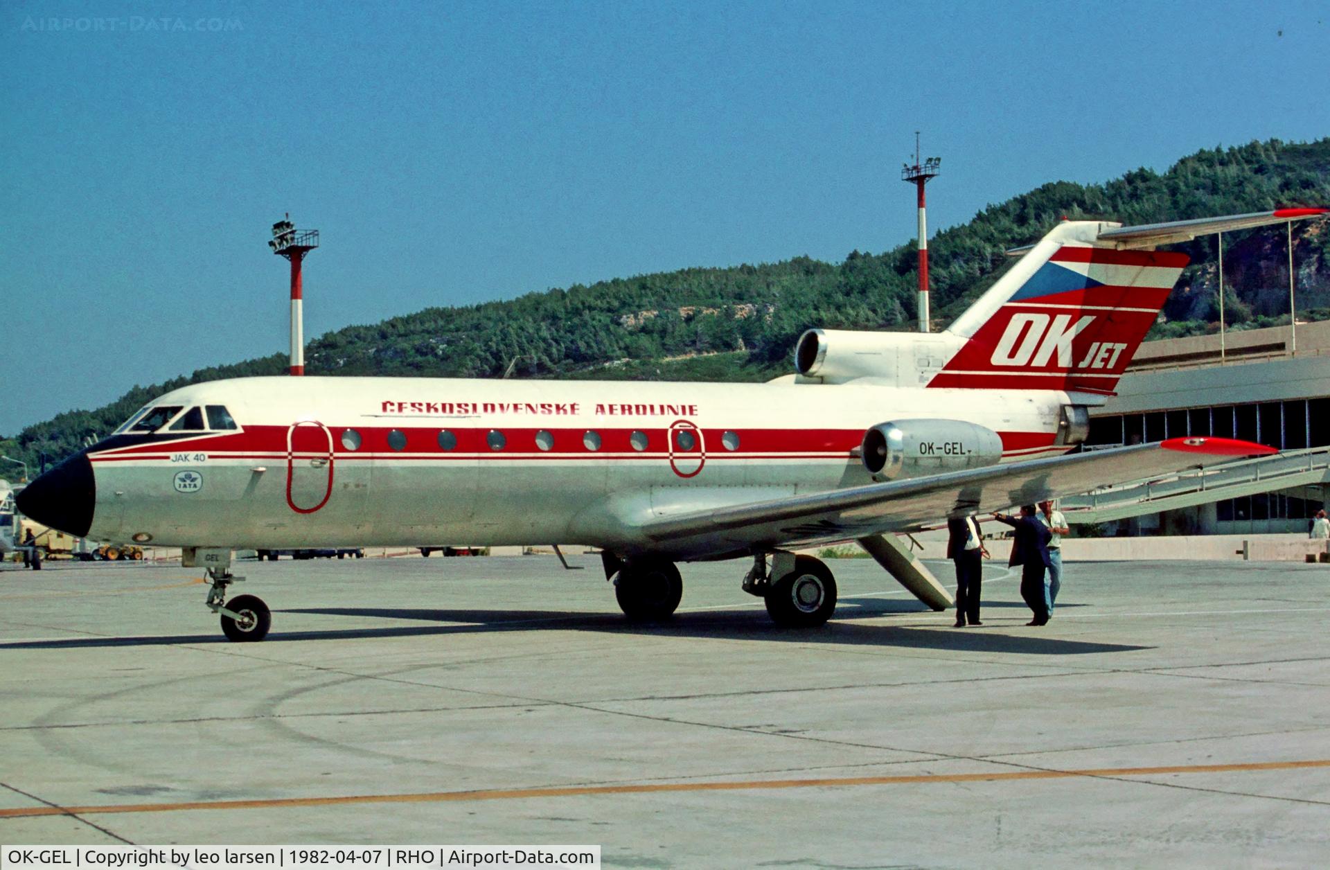 OK-GEL, 1976 Yakovlev Yak-40K C/N 9640651, Rhodos 7.4.1982